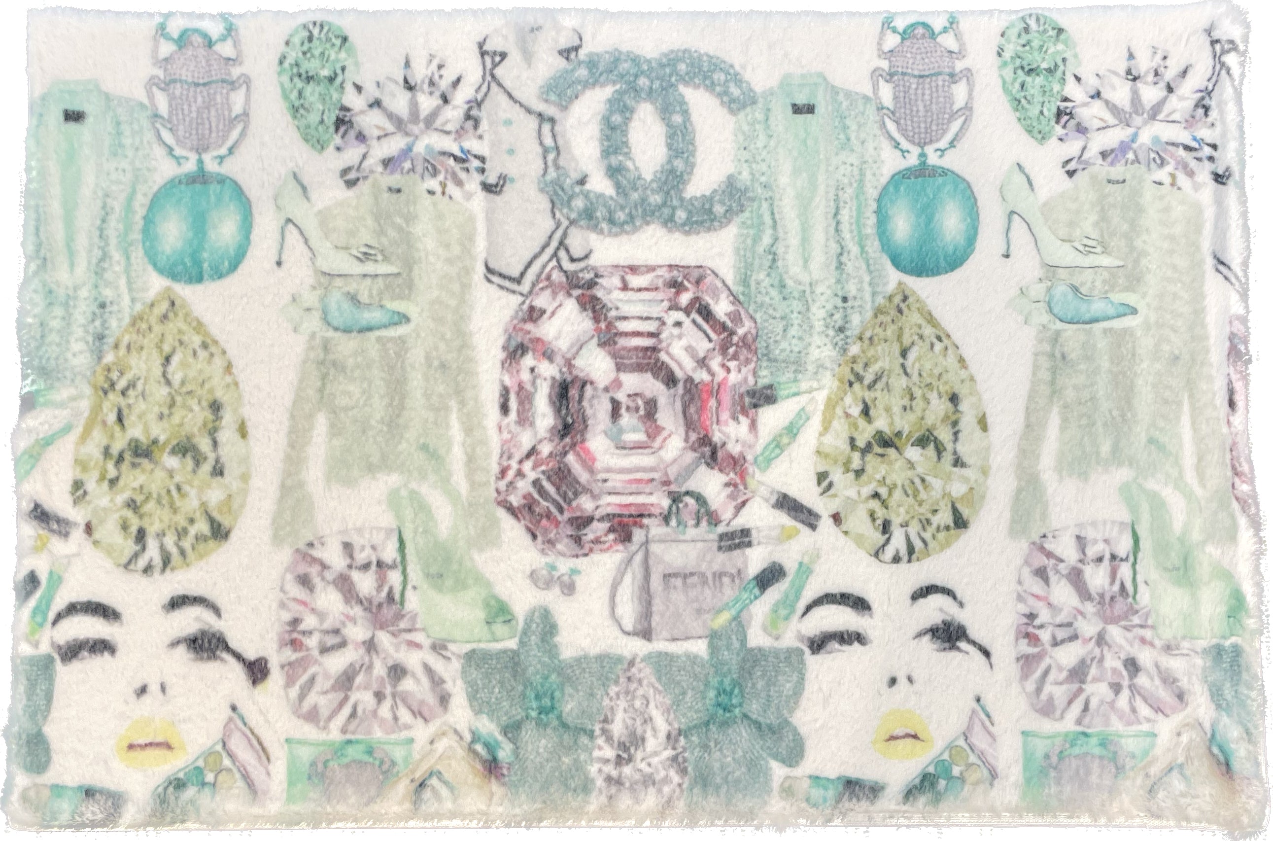 Bougie Women Nuevo Mint Rectangle Cloud Washables Rug