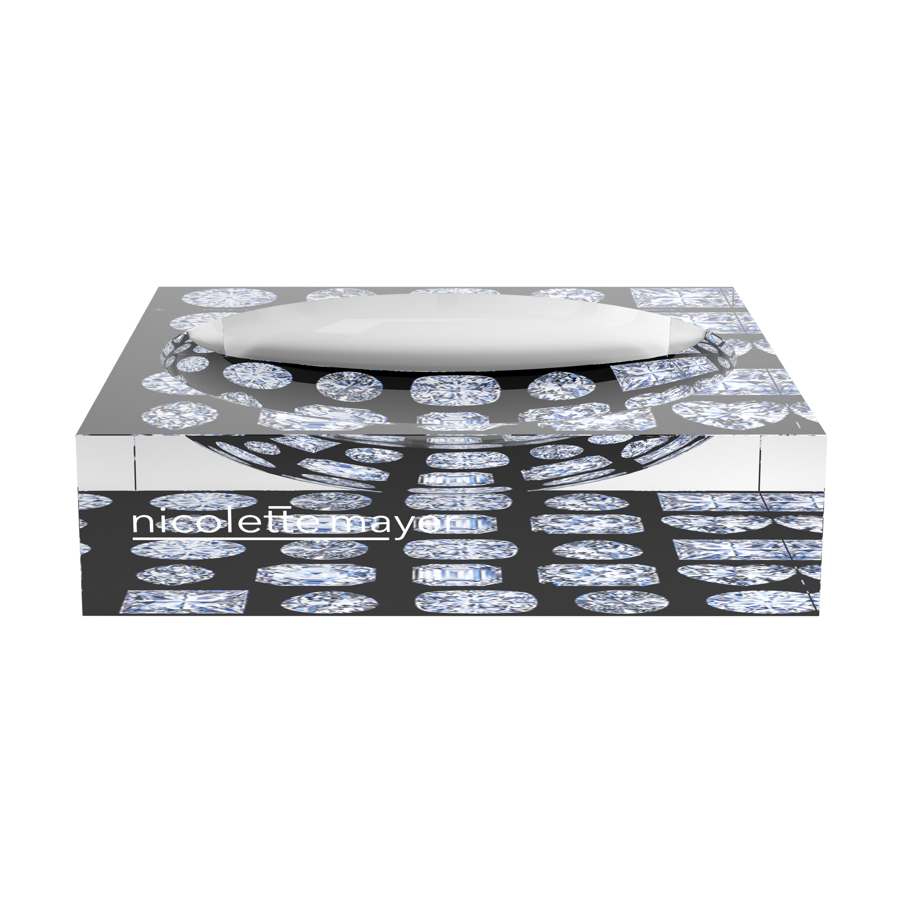 Bougie Diamonds Black Acrylic Candy Catchall Dish