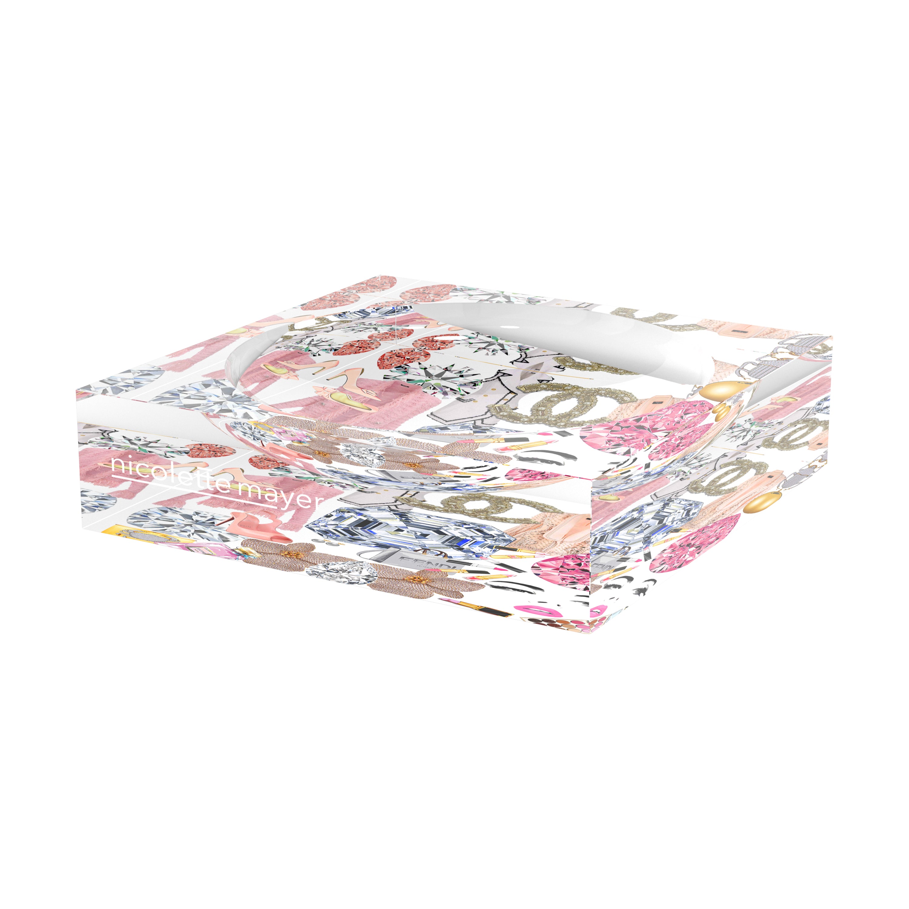 Bougie Women Nuevo Pink White Acrylic Candy Catchall Dish