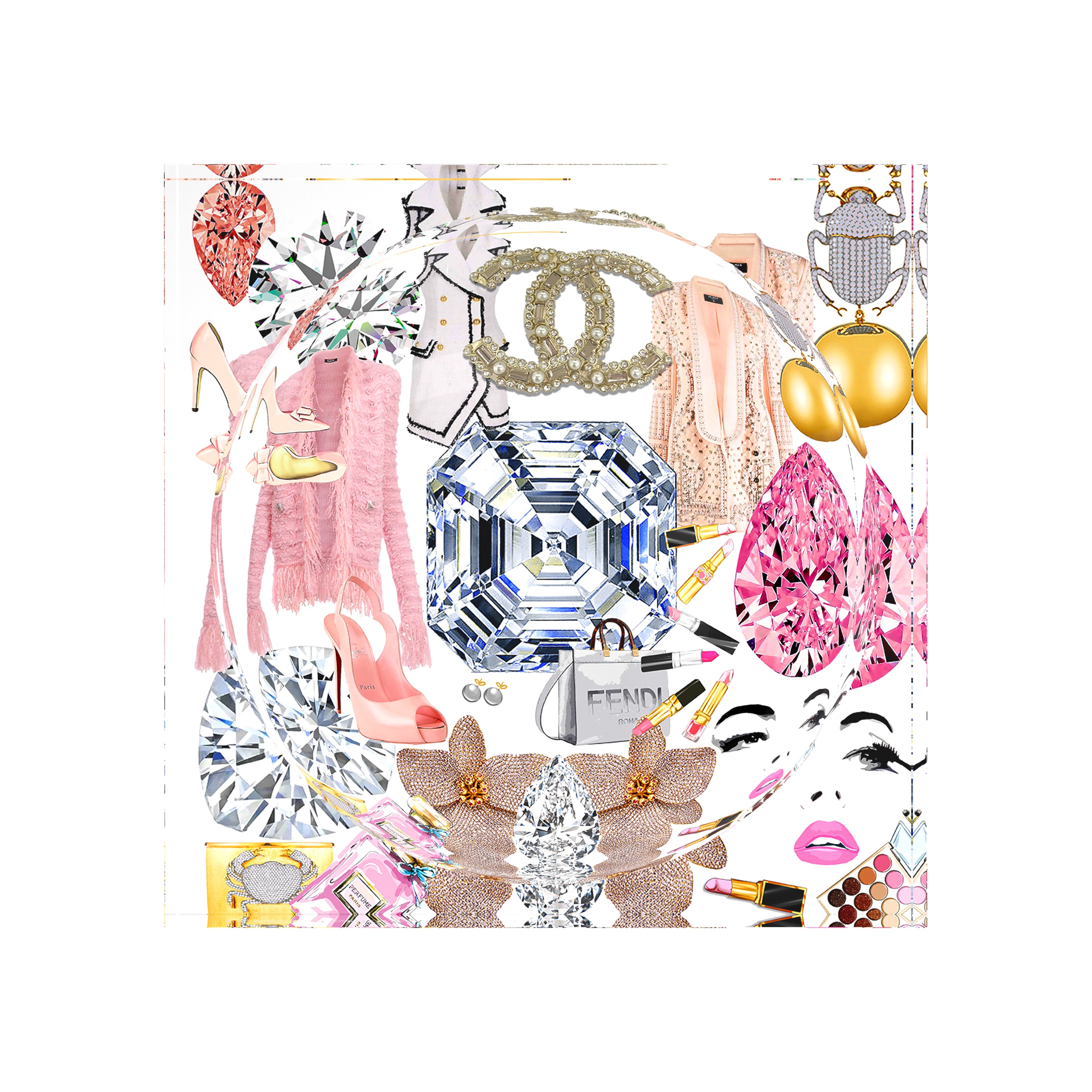 Bougie Women Nuevo Pink White Acrylic Candy Catchall Dish