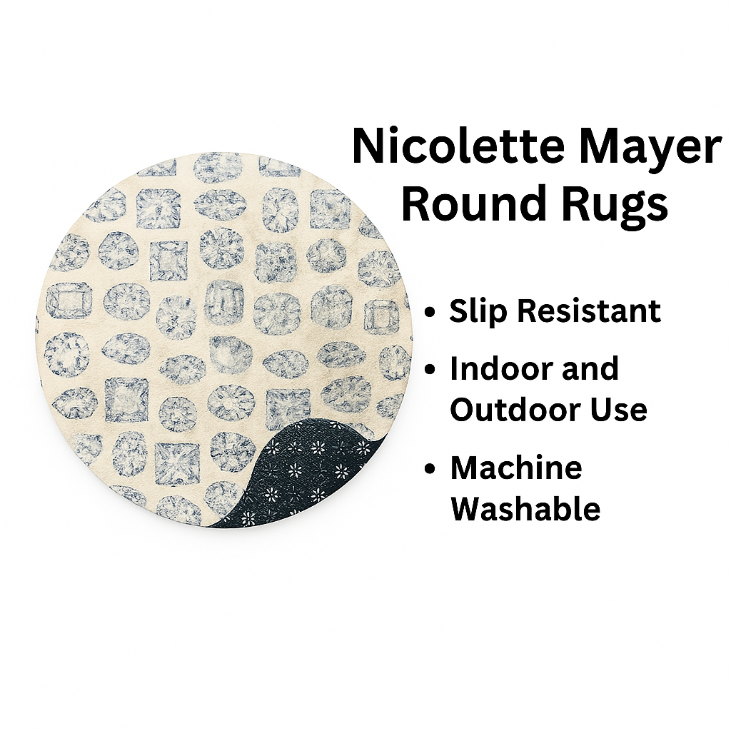 Bougie Diamonds Lux Blush Round Cloud Washable Rug