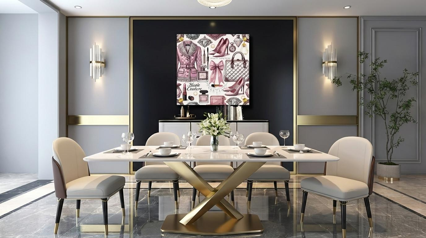 Bougie Haute Couture Soft Pink 36X36 Acrylic Art