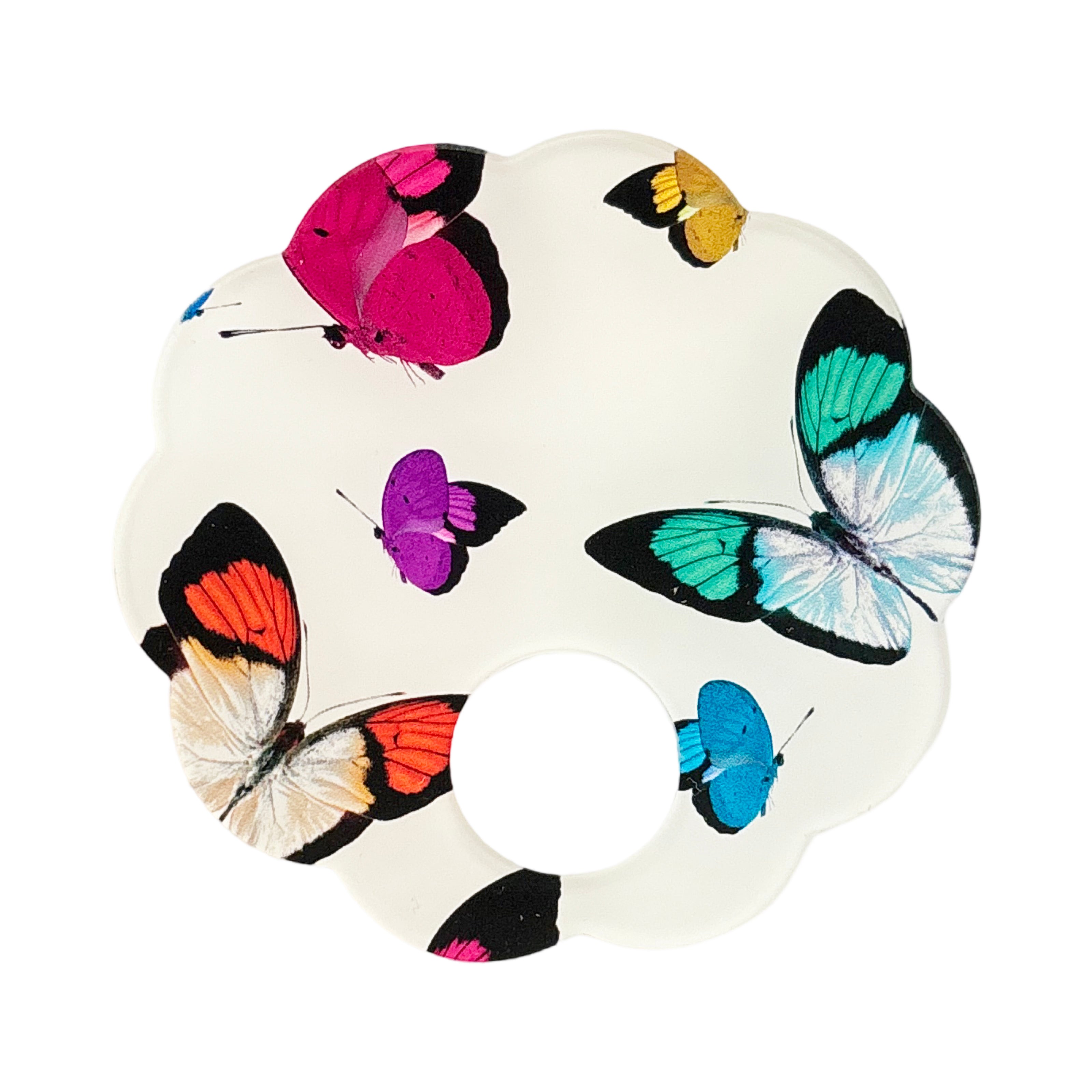 Butterflies Acrylic Scallop Napkin Ring - Set of 4