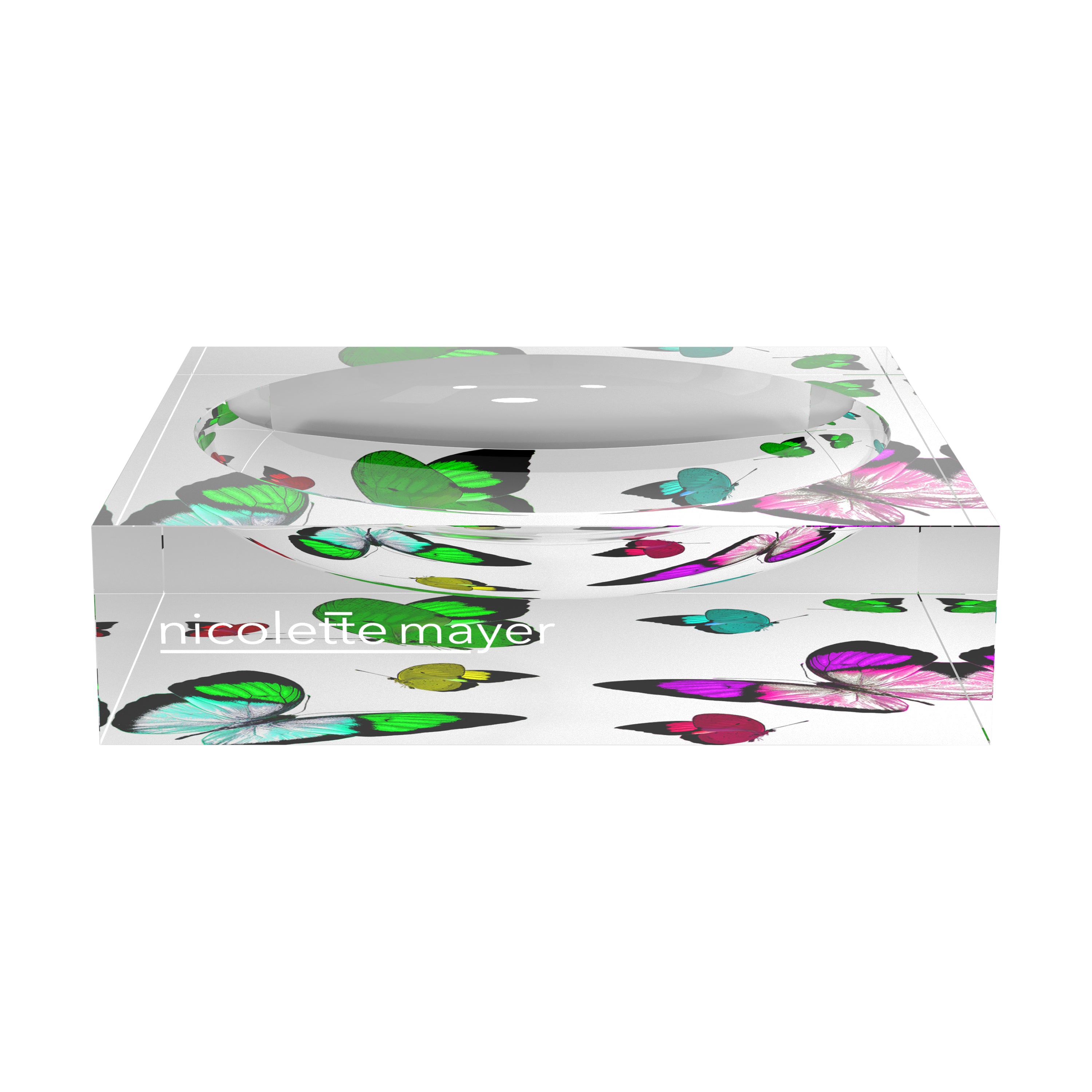 Butterflies Acid Green Acrylic Candy Catchall Dish