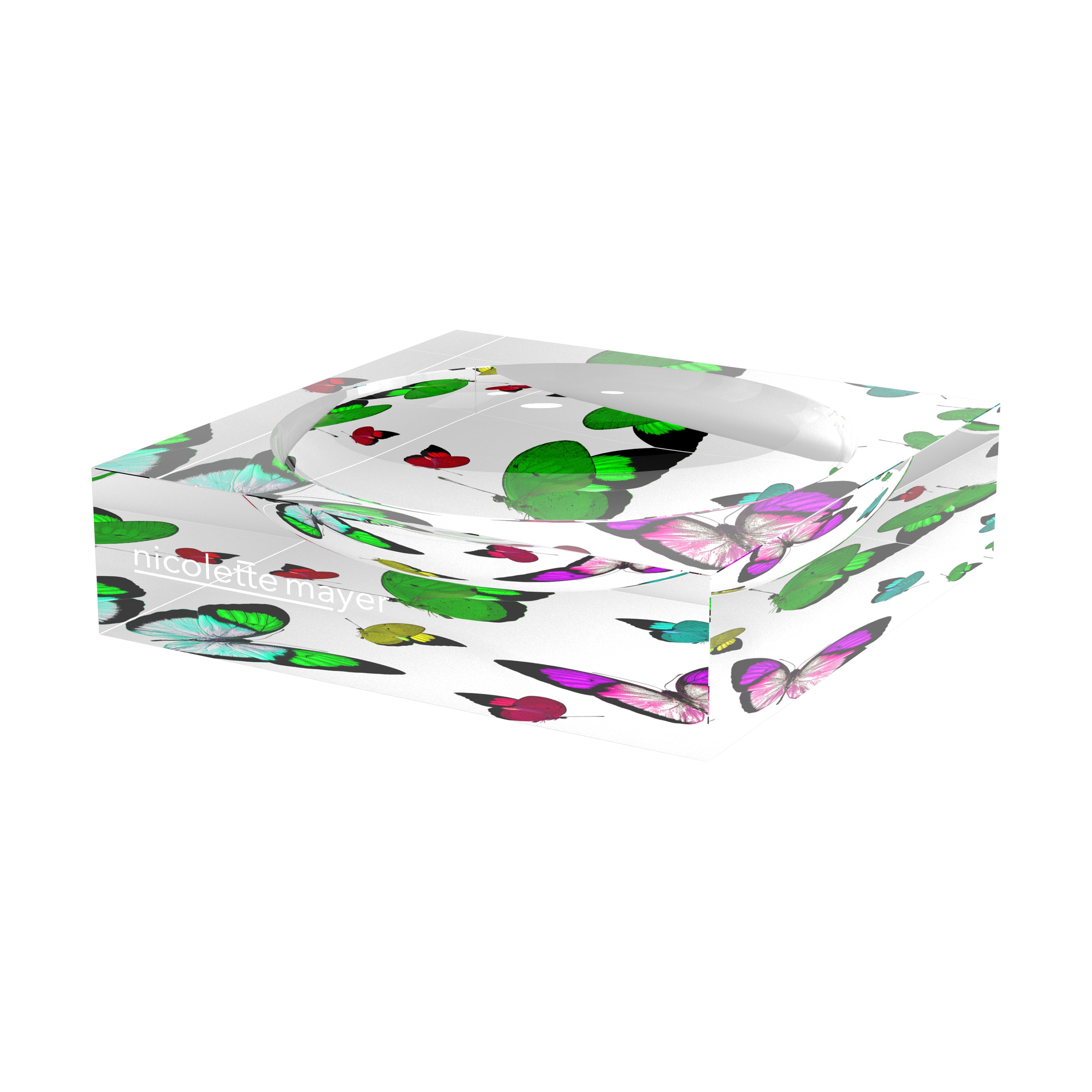 Butterflies Acid Green Acrylic Candy Catchall Dish