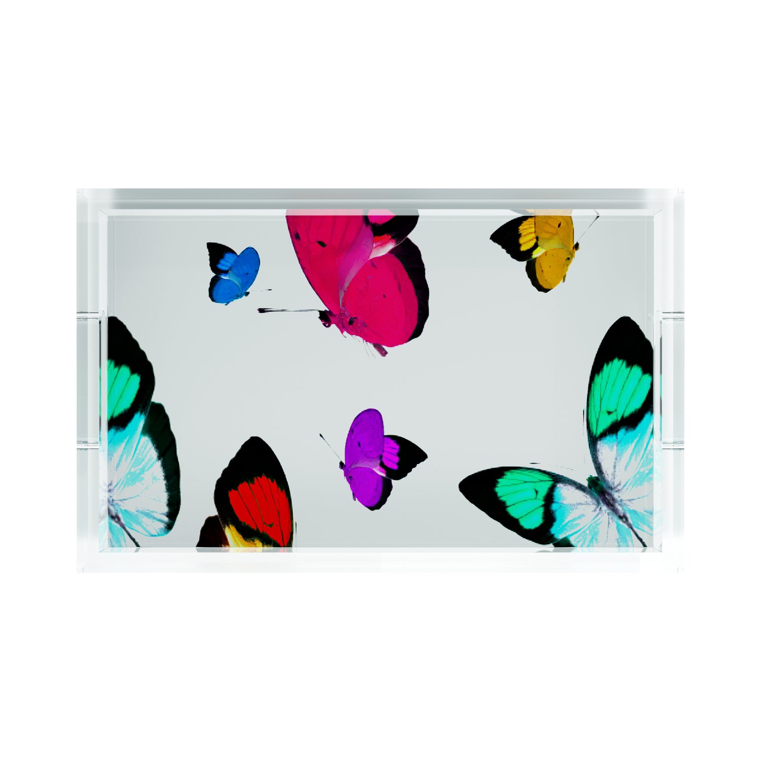 Butterflies Acrylic Rectangle Tray