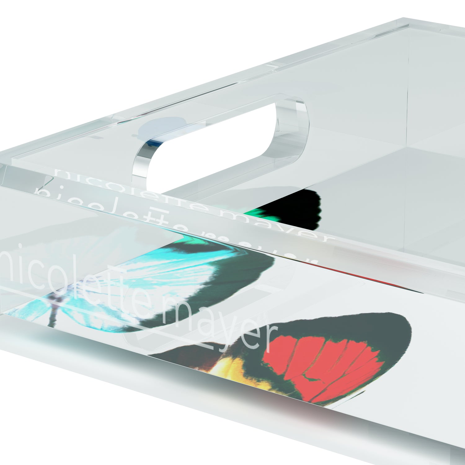 Butterflies Acrylic Rectangle Tray