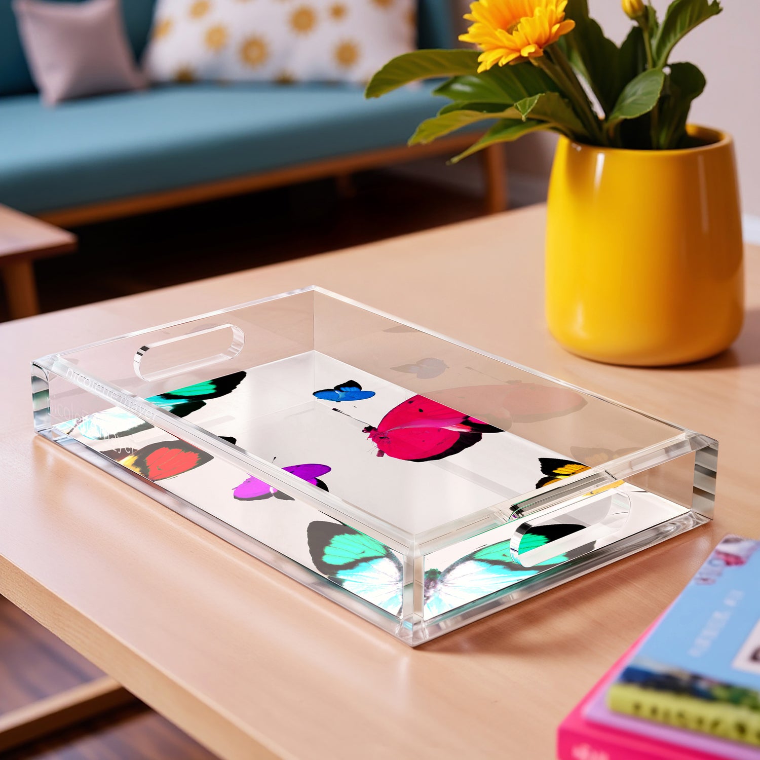 Butterflies Acrylic Rectangle Tray