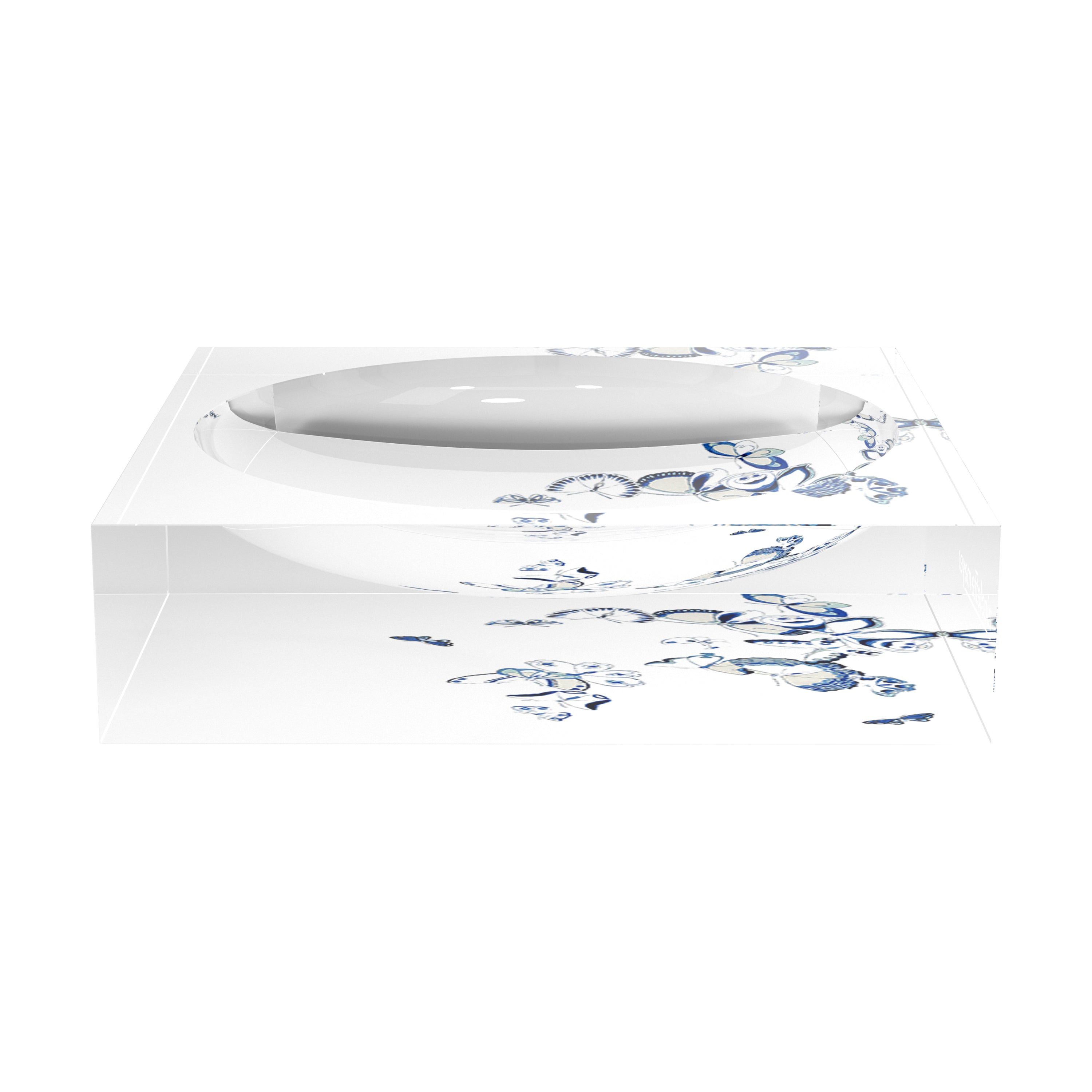 Butterfly Chinois Blue Acrylic Candy Catchall Dish