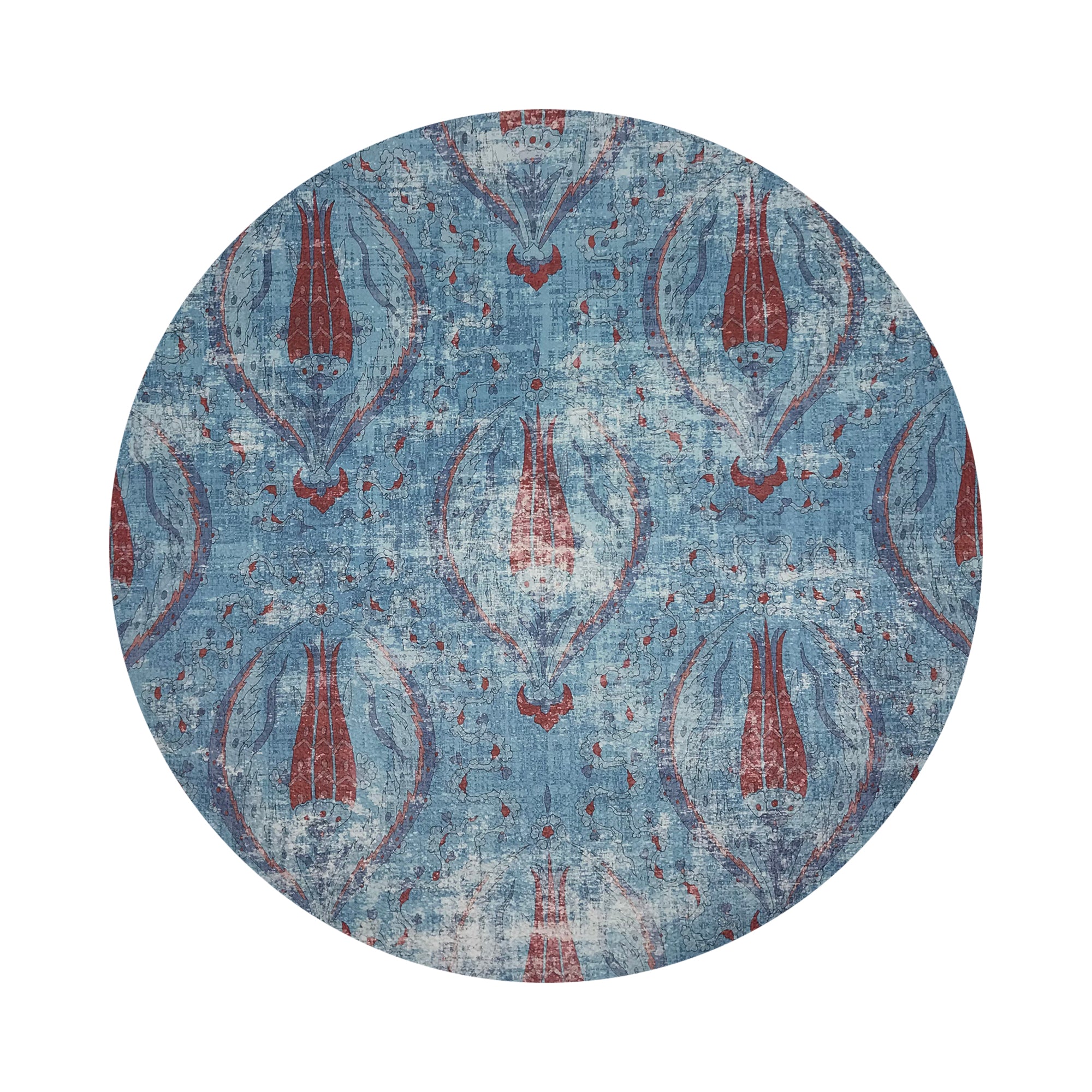 Byzantine Jewel Blue 16" Round Pebble Placemats, Set of 4 - nicolettemayer.com