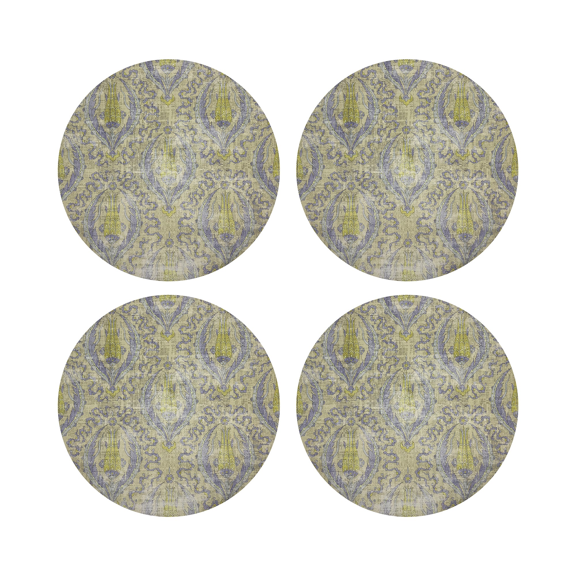 Byzantine Jewel Gold 16" Round Pebble Placemats, Set of 4 - nicolettemayer.com