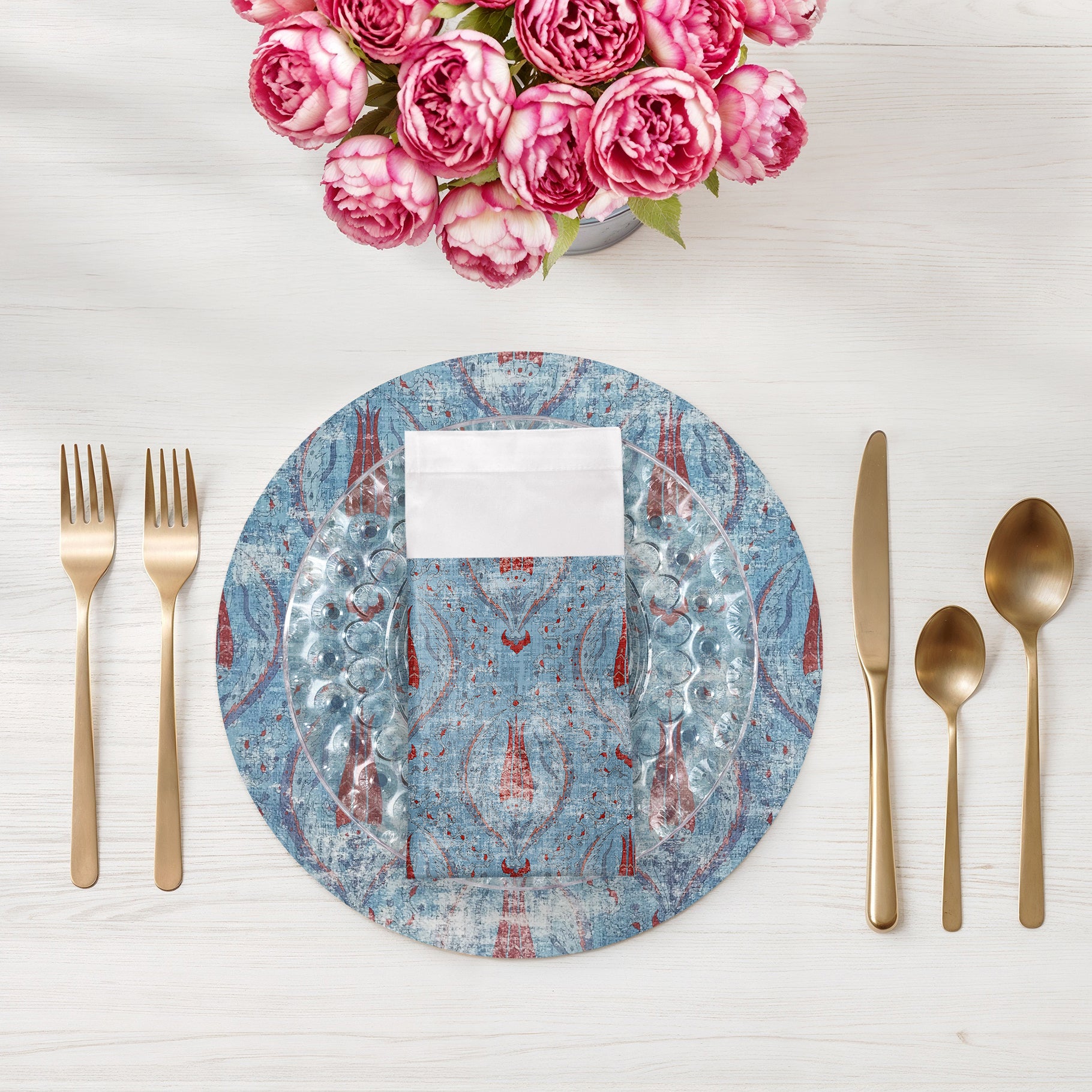 Byzantine Jewel Blue 22X22 Hemstitch Napkin, Set Of 4 - nicolettemayer.com