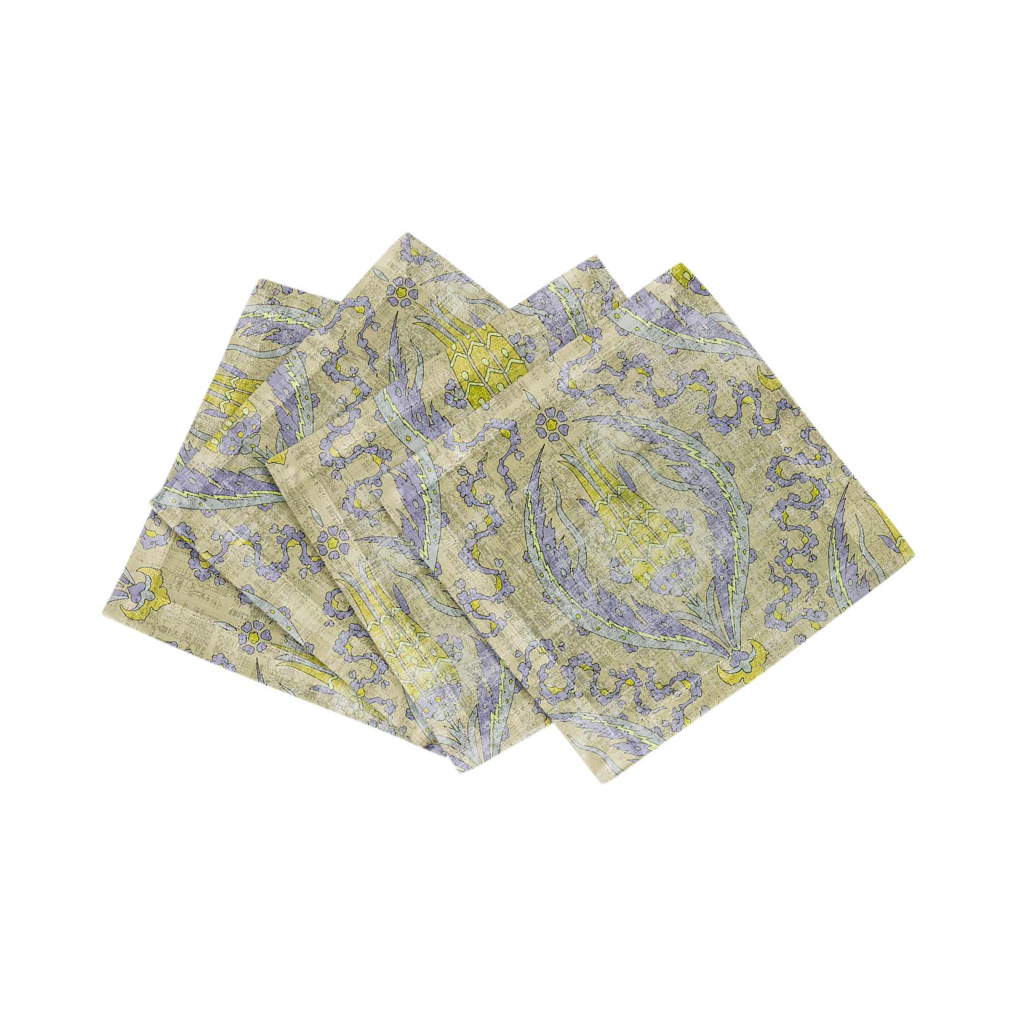 Byzantine Jewel Gold Cotton Sateen Cocktail Napkins