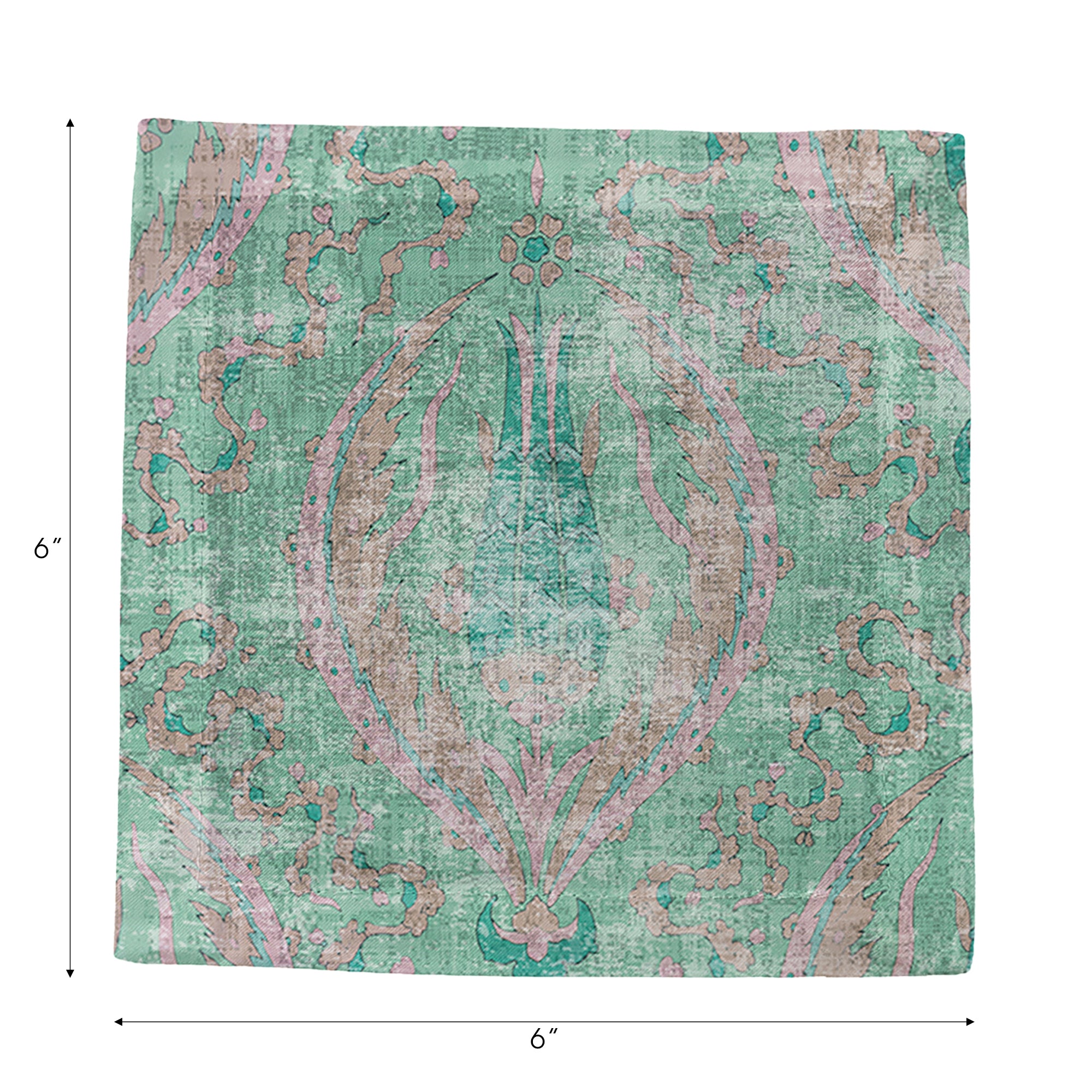 Byzantine Jewel Green Cotton Sateen Cocktail Napkins