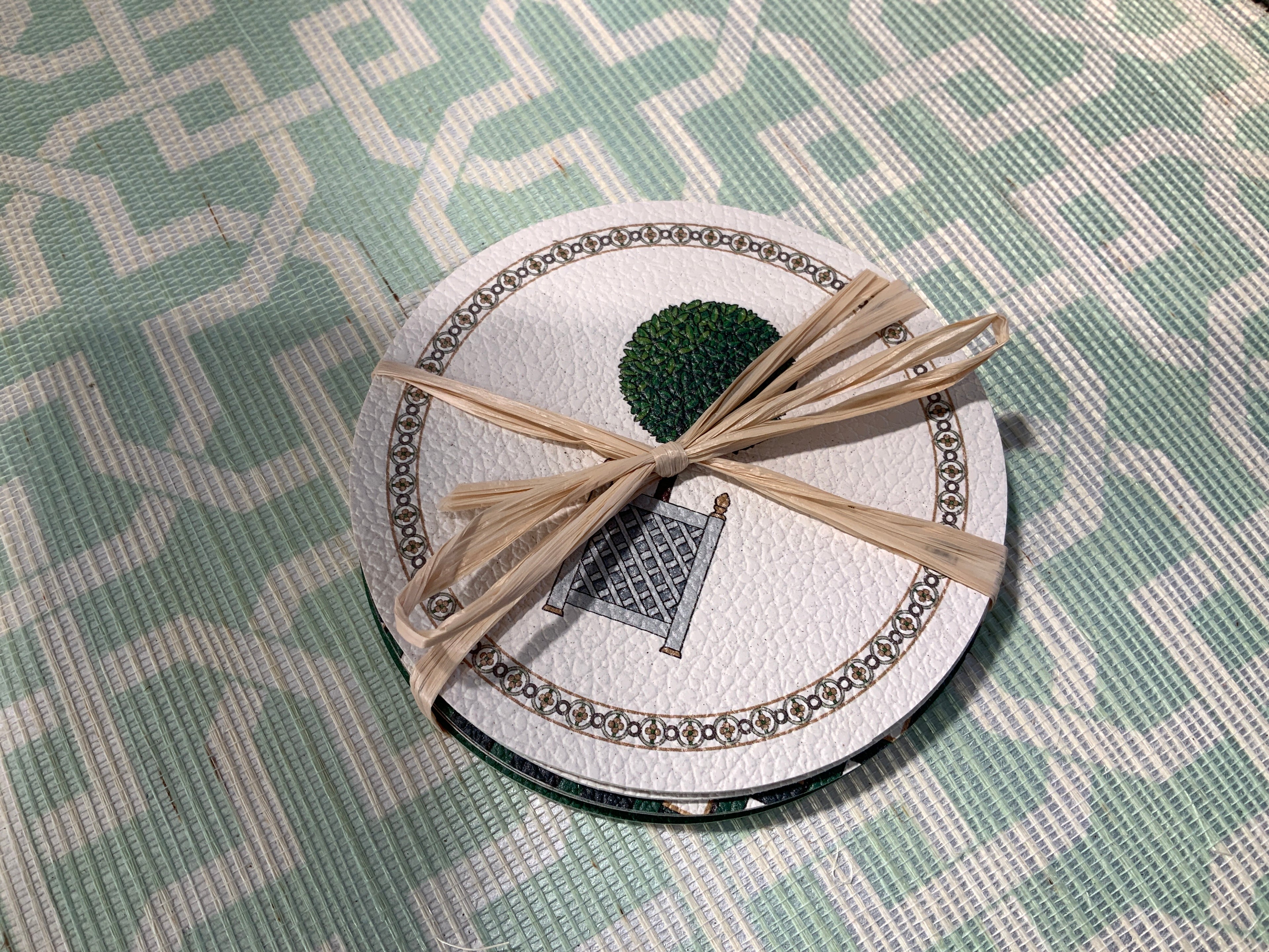 Timothy Corrigan Jardin Vegan Leather Round Coasters