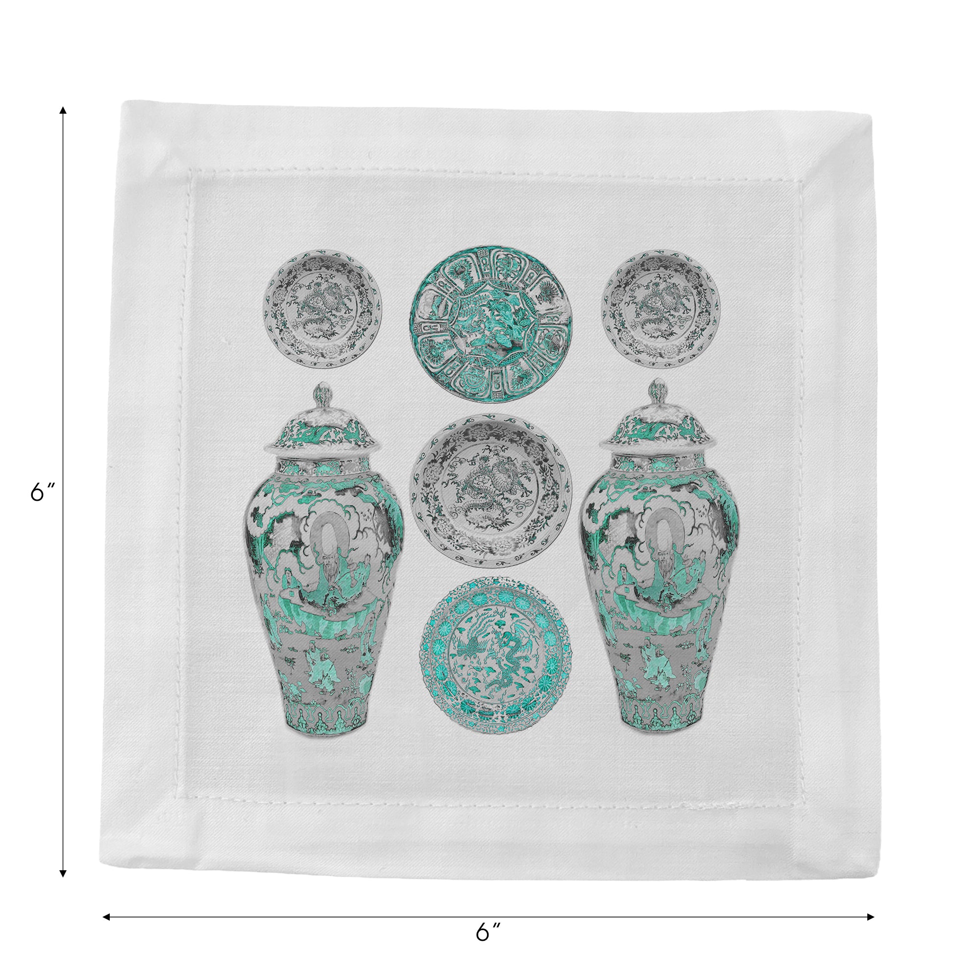 Chinois Ceramic Cerulean Cotton Sateen Cocktail Napkins - nicolettemayer.com