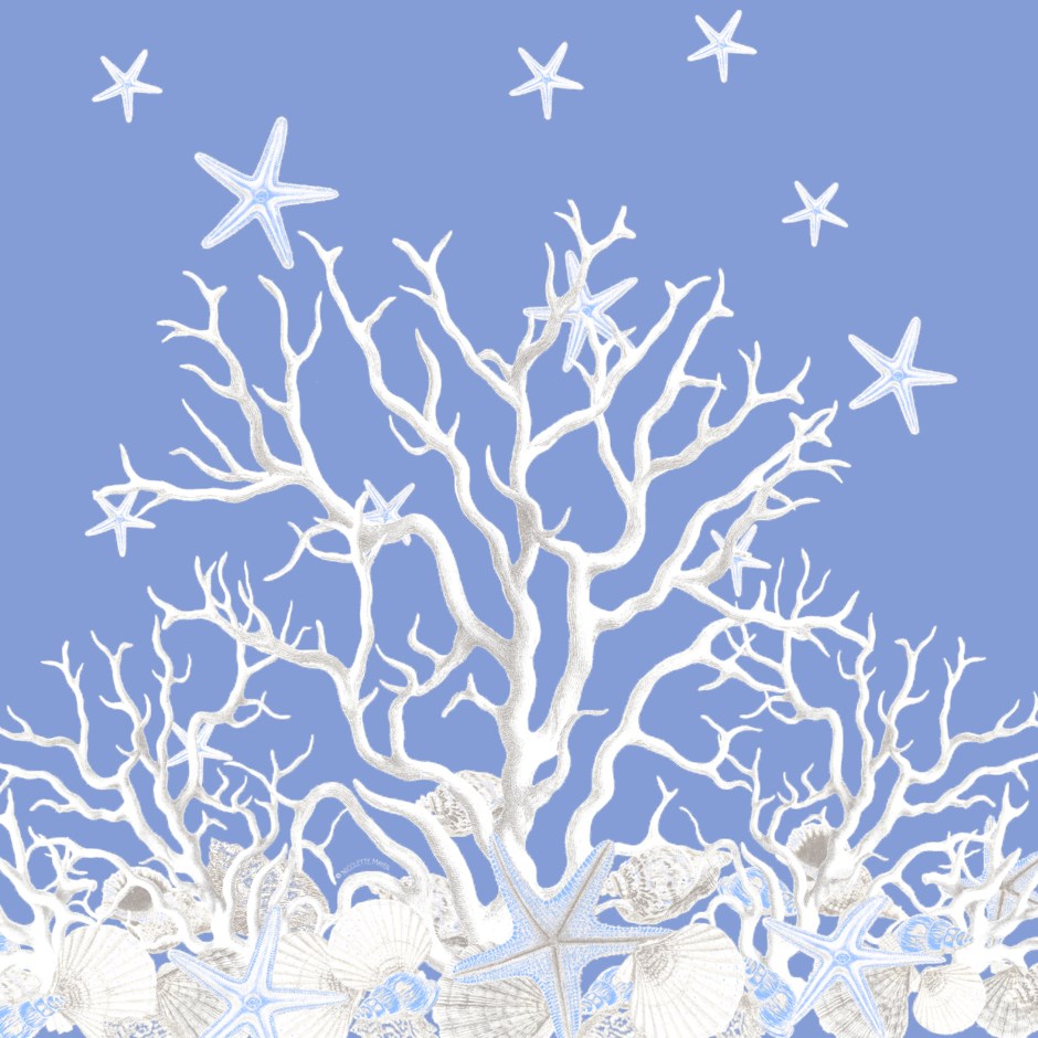 Coral Reef Blue – 36x36" Modern Acrylic Wall Art - nicolettemayer.com