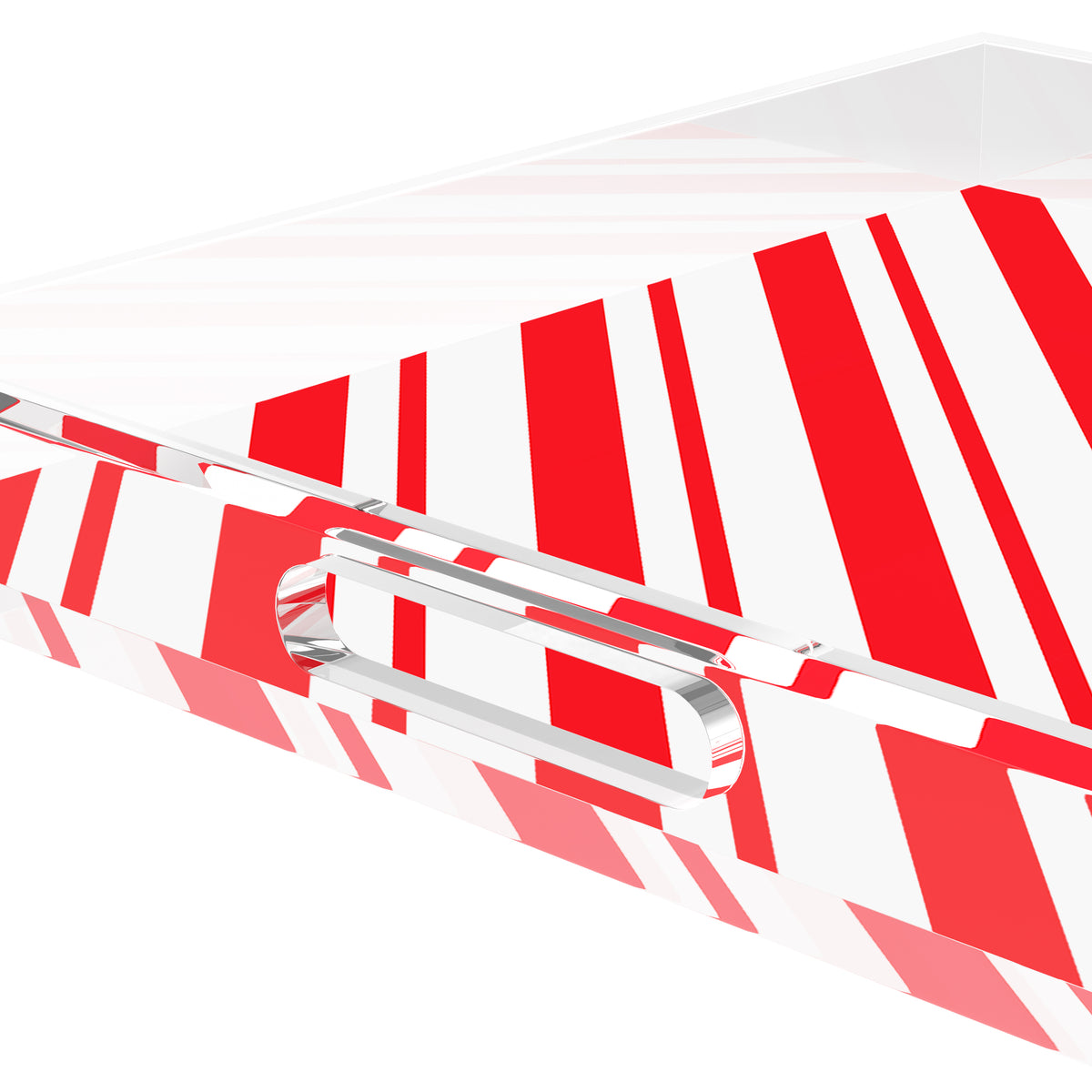 Candy Cane Stripe Classic Acrylic Decorative Tray, 12 x 12 in. by Nicolette Mayer