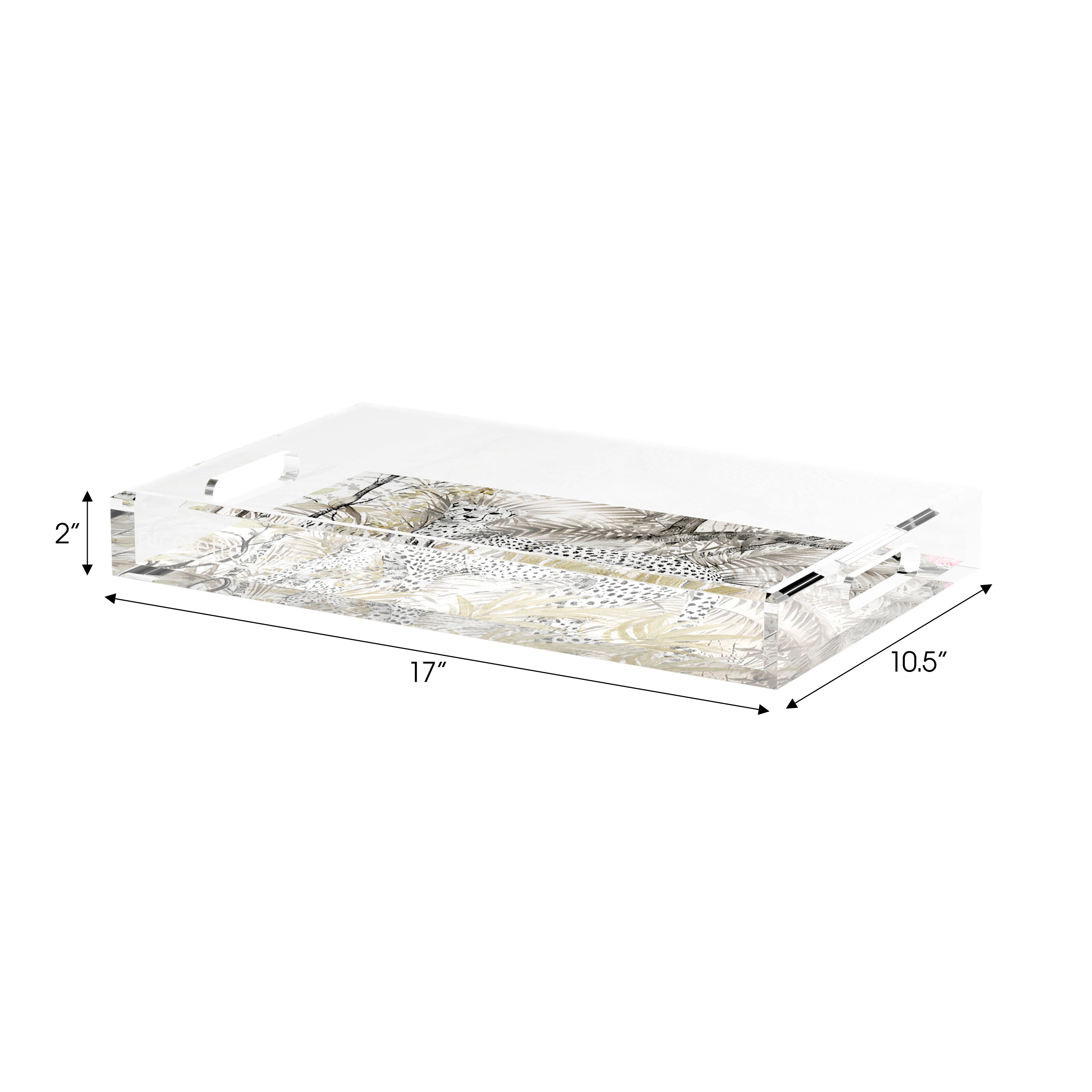 Arcadia Cheetah 17X10.5 Acrylic Tray - nicolettemayer.com