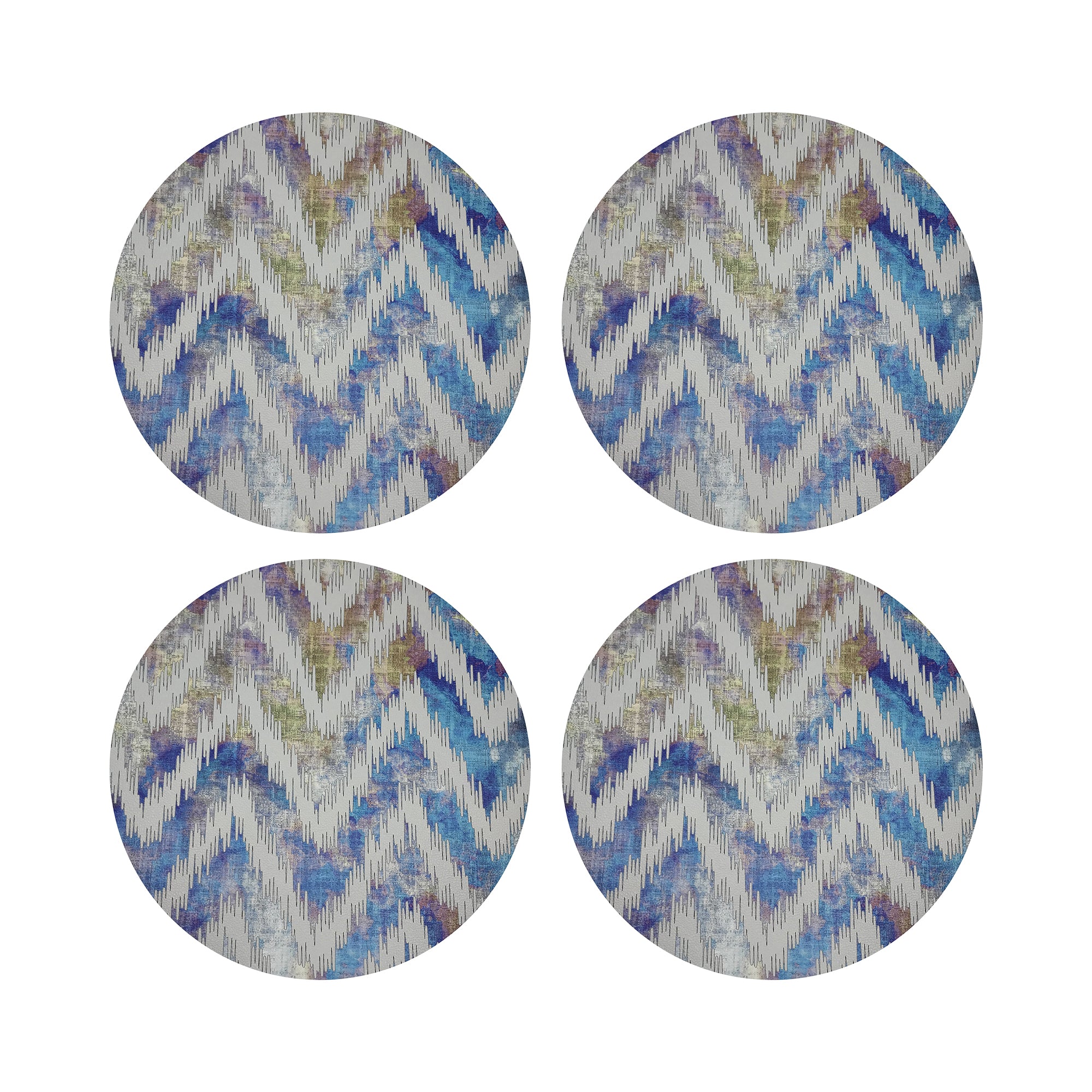 Chevron Coast 16" Round Pebble Placemats, Set of 4 - nicolettemayer.com