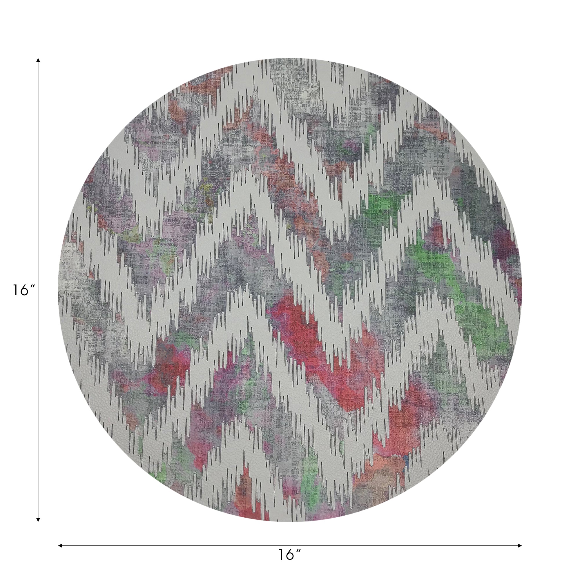 Chevron Holiday 16" Round Pebble Placemats, Set of 4 - nicolettemayer.com