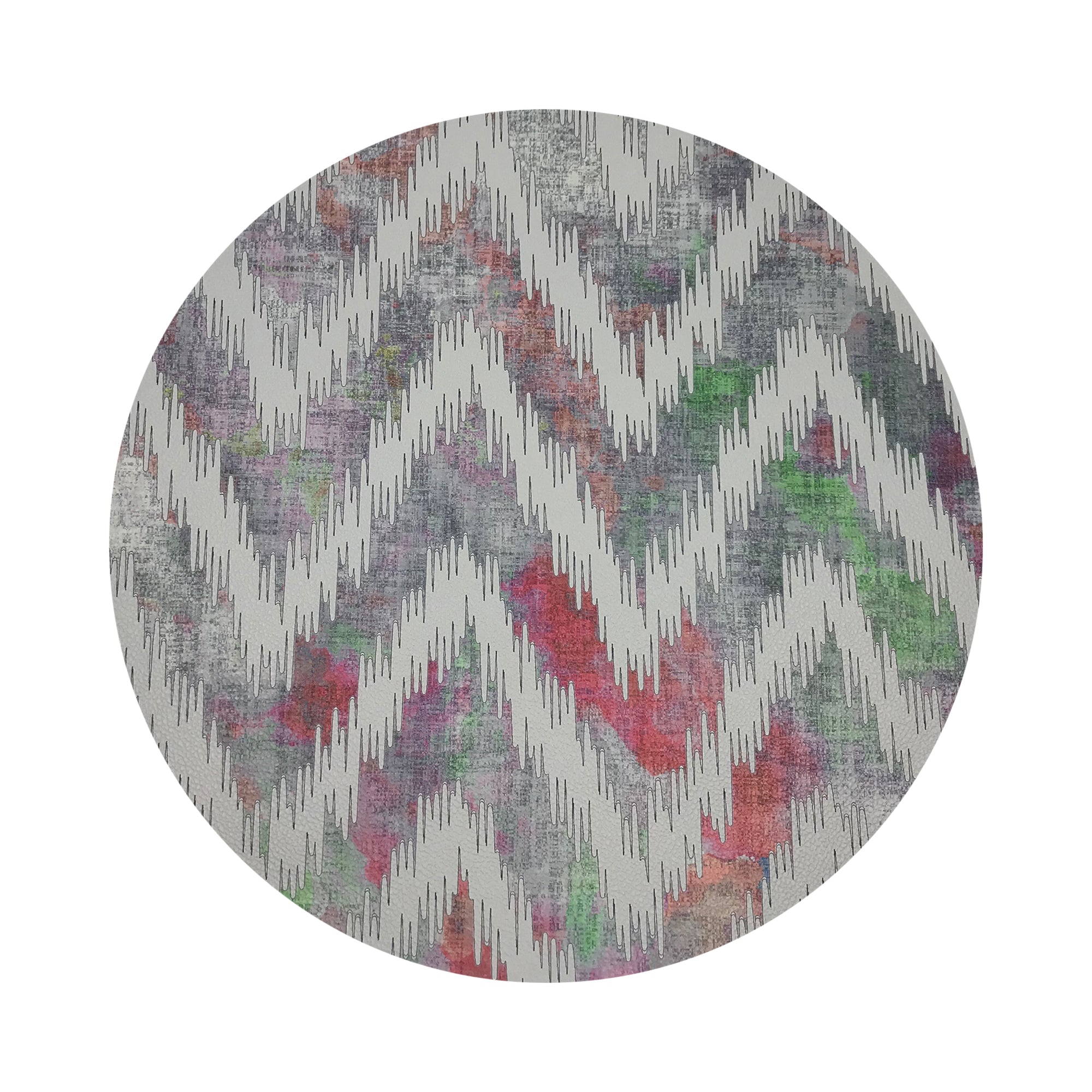 Chevron Holiday 16" Round Pebble Placemats, Set of 4 - nicolettemayer.com