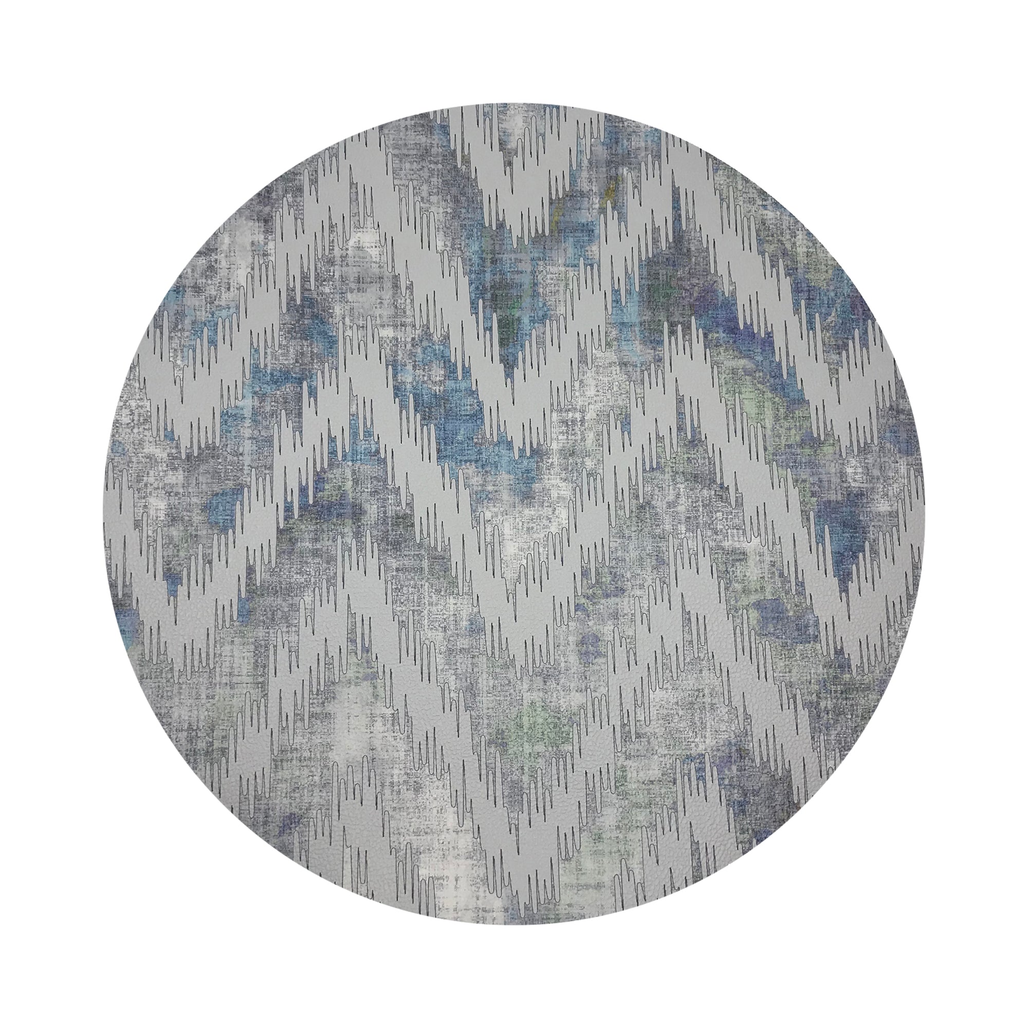 Chevron Opulence 16" Round Pebble Placemats, Set of 4 - nicolettemayer.com