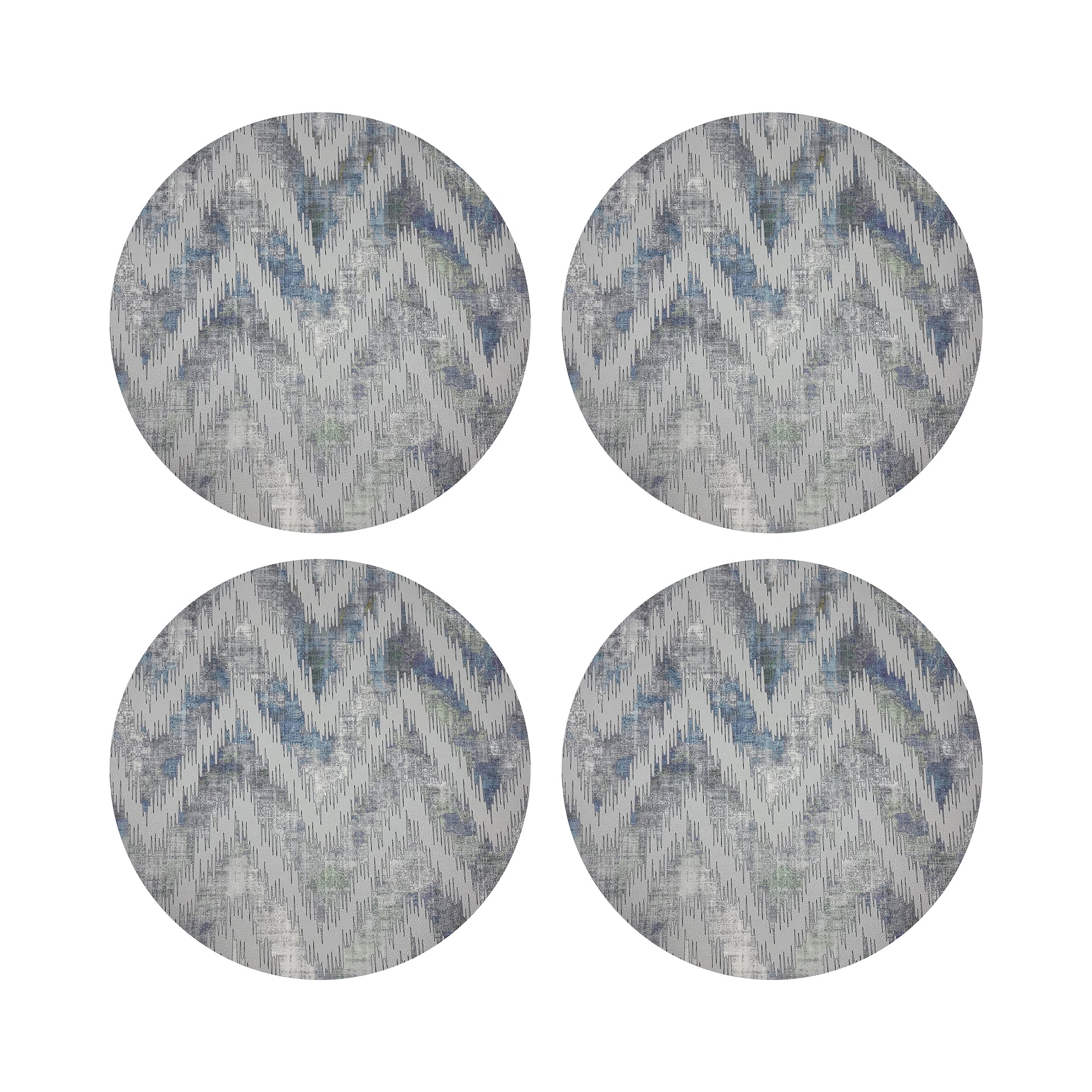 Chevron Opulence 16" Round Pebble Placemats, Set of 4 - nicolettemayer.com