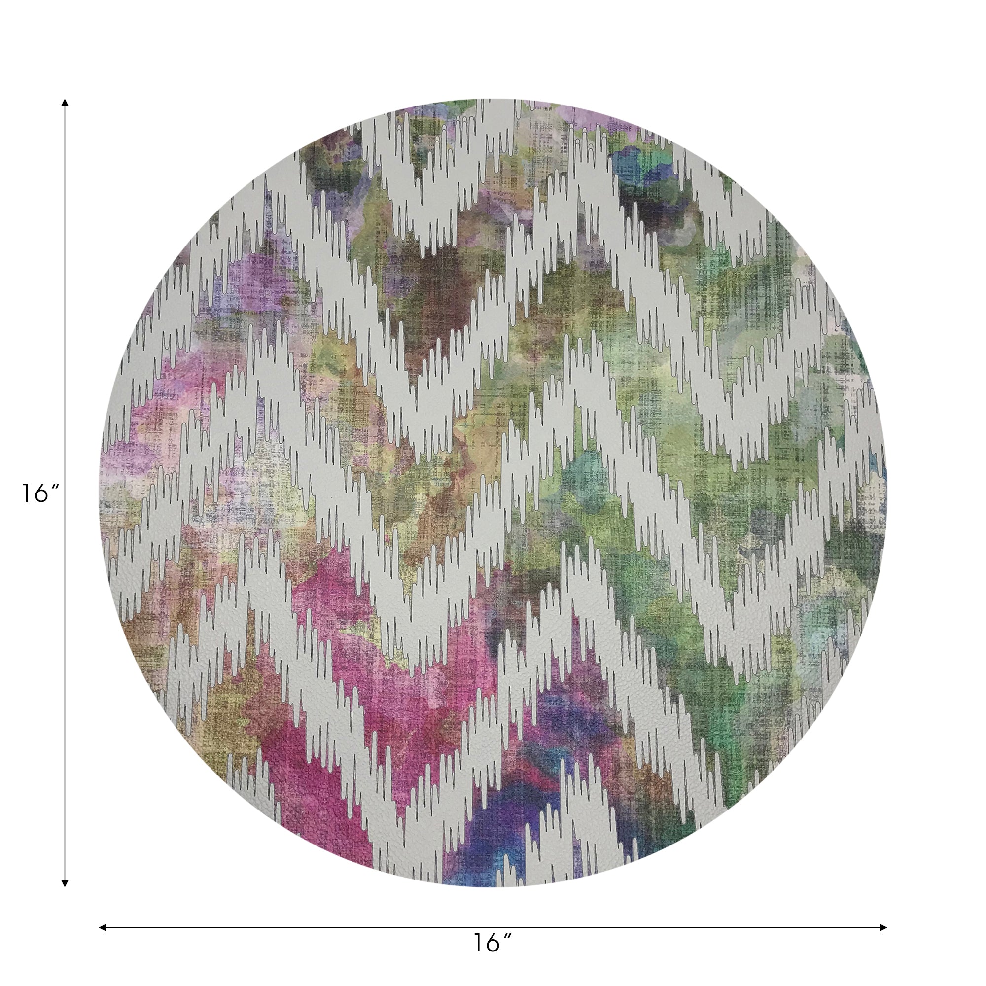 Chevron Richesse 16" Round Pebble Placemats, Set of 4 - nicolettemayer.com