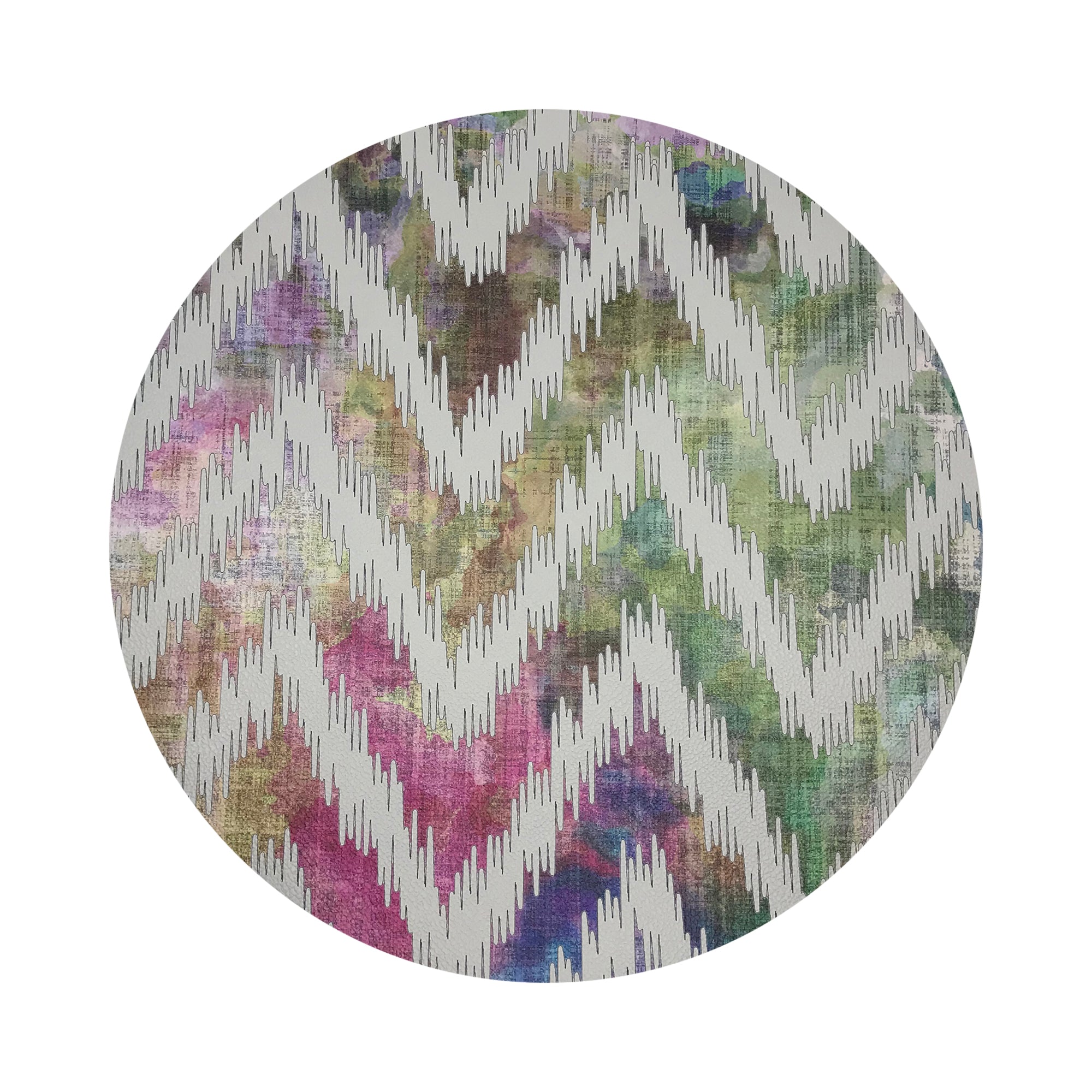 Chevron Richesse 16" Round Pebble Placemats, Set of 4 - nicolettemayer.com