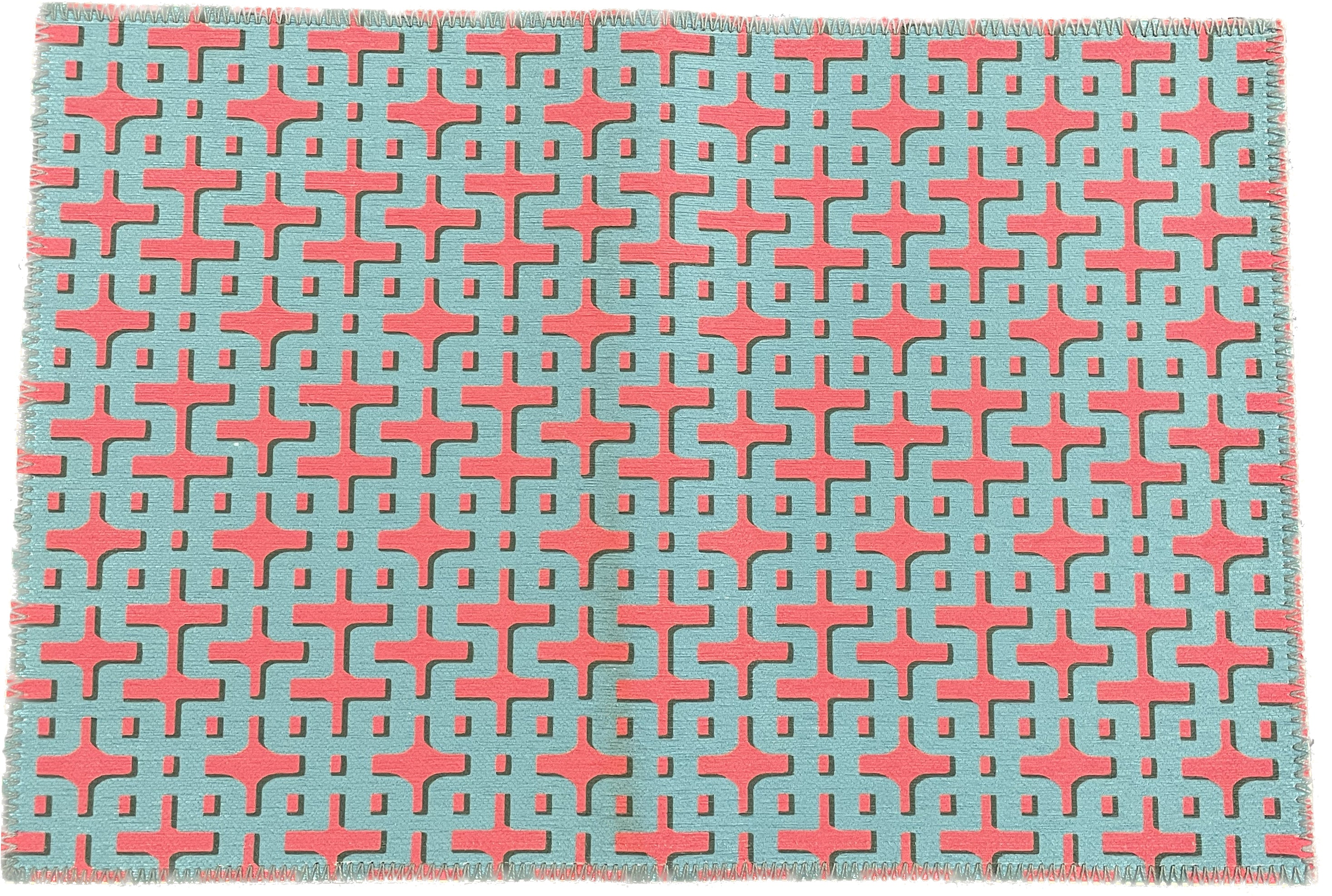 Waschbarer Chenille-Teppich „Chiang Mai“ in Rosa und Blau