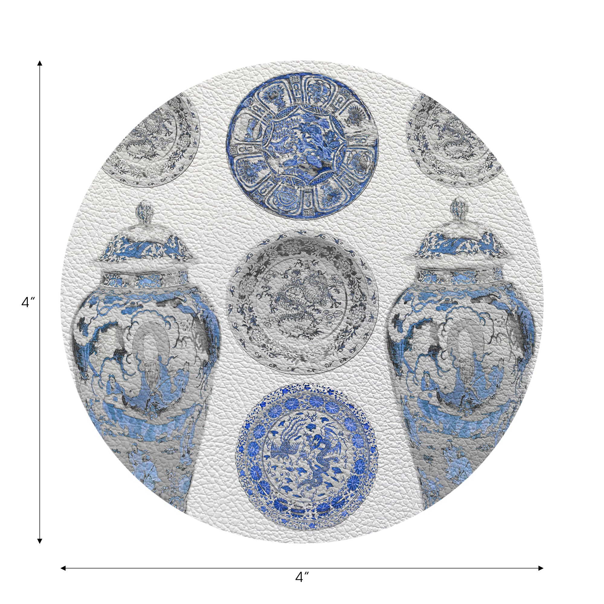 Chinois Ming Blue 4" Dinner Napkins- nicolettemayer.com