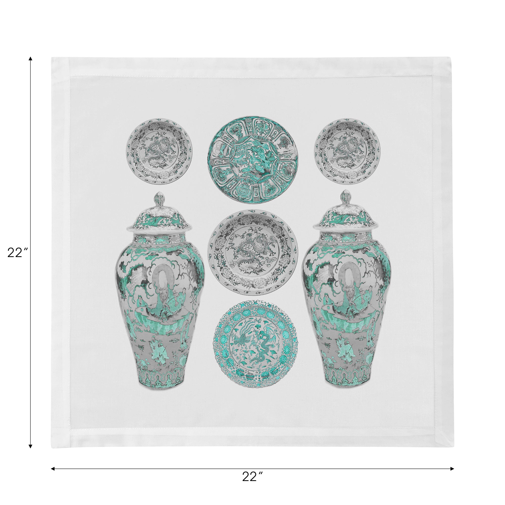 Chinois Cerulean 22" Cotton Sateen Dinner Napkins- nicolettemayer.com