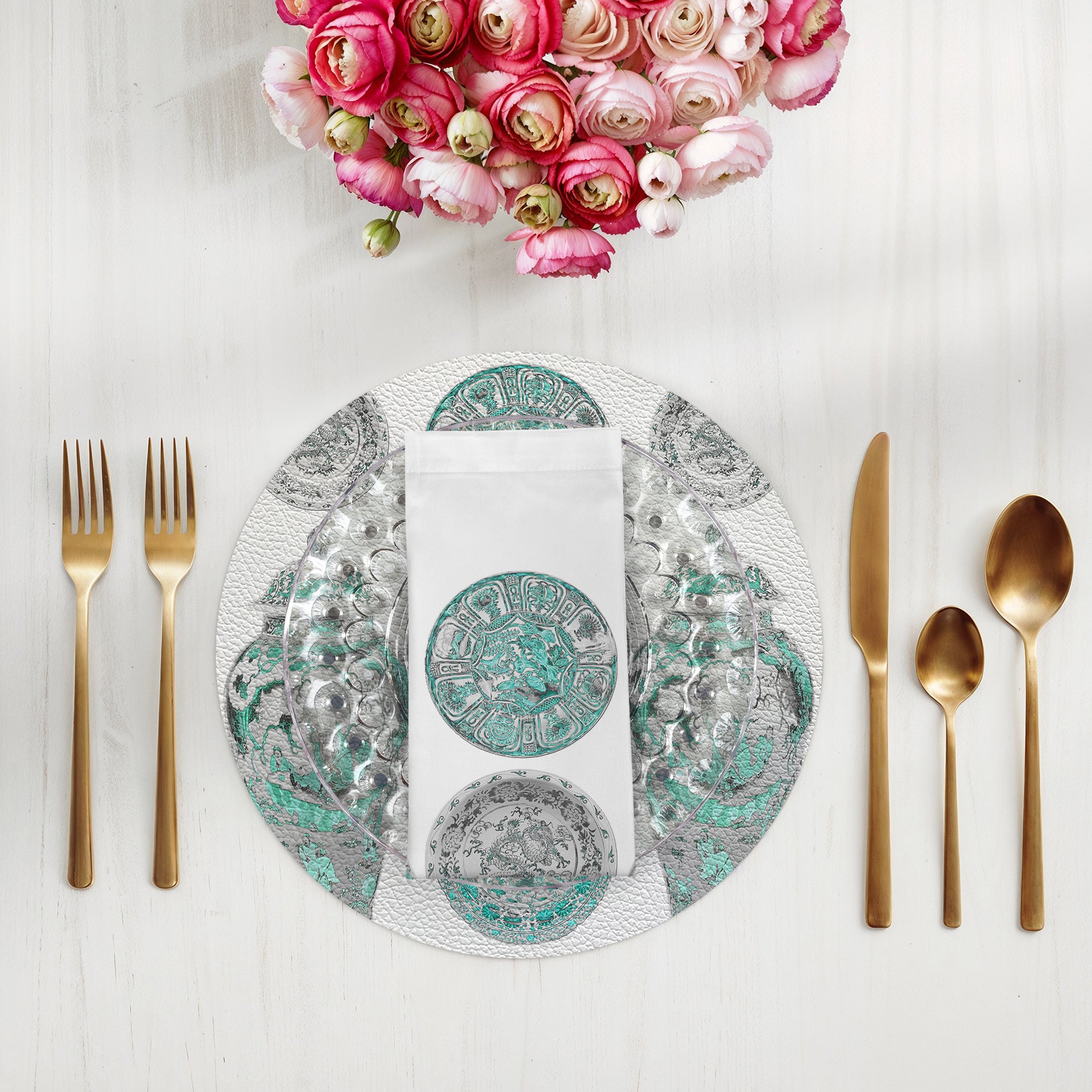 Chinois Cerulean 22" Cotton Sateen Dinner Napkins- nicolettemayer.com