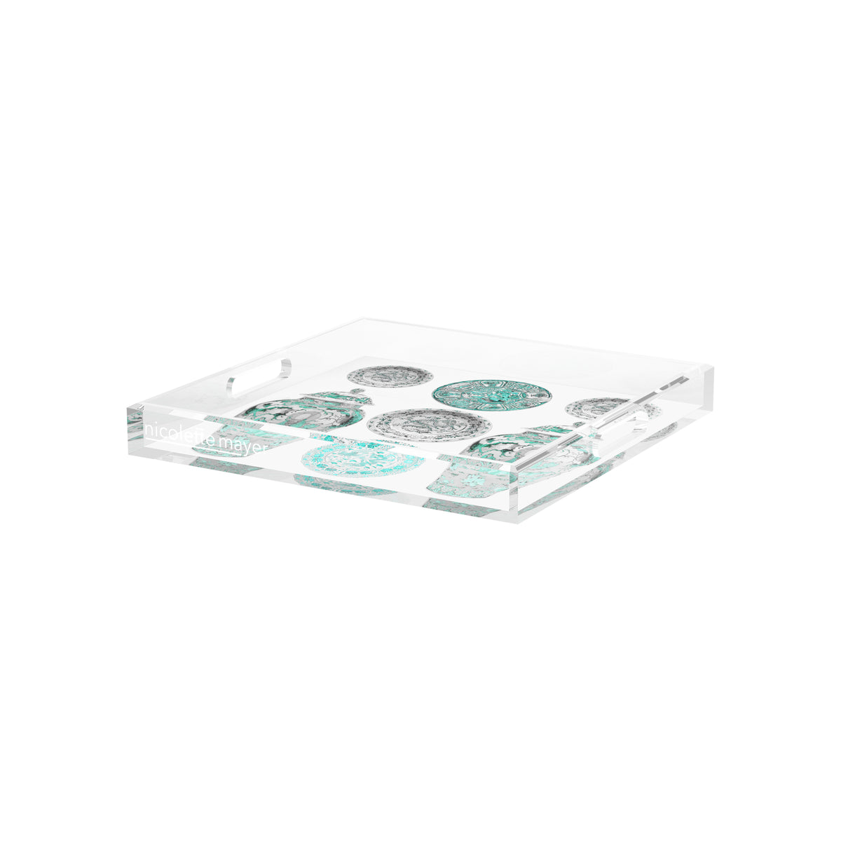 Chinoise Ceramic Cerulean Acrylic Decorative Tray, 12 x 12 in. by Nicolette Mayer