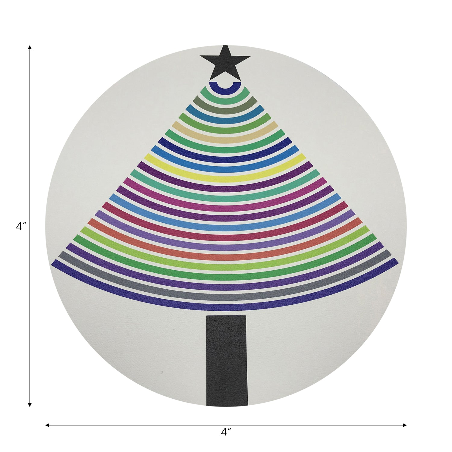 Christmas Tree Brights Vegan Leather Round Coasters