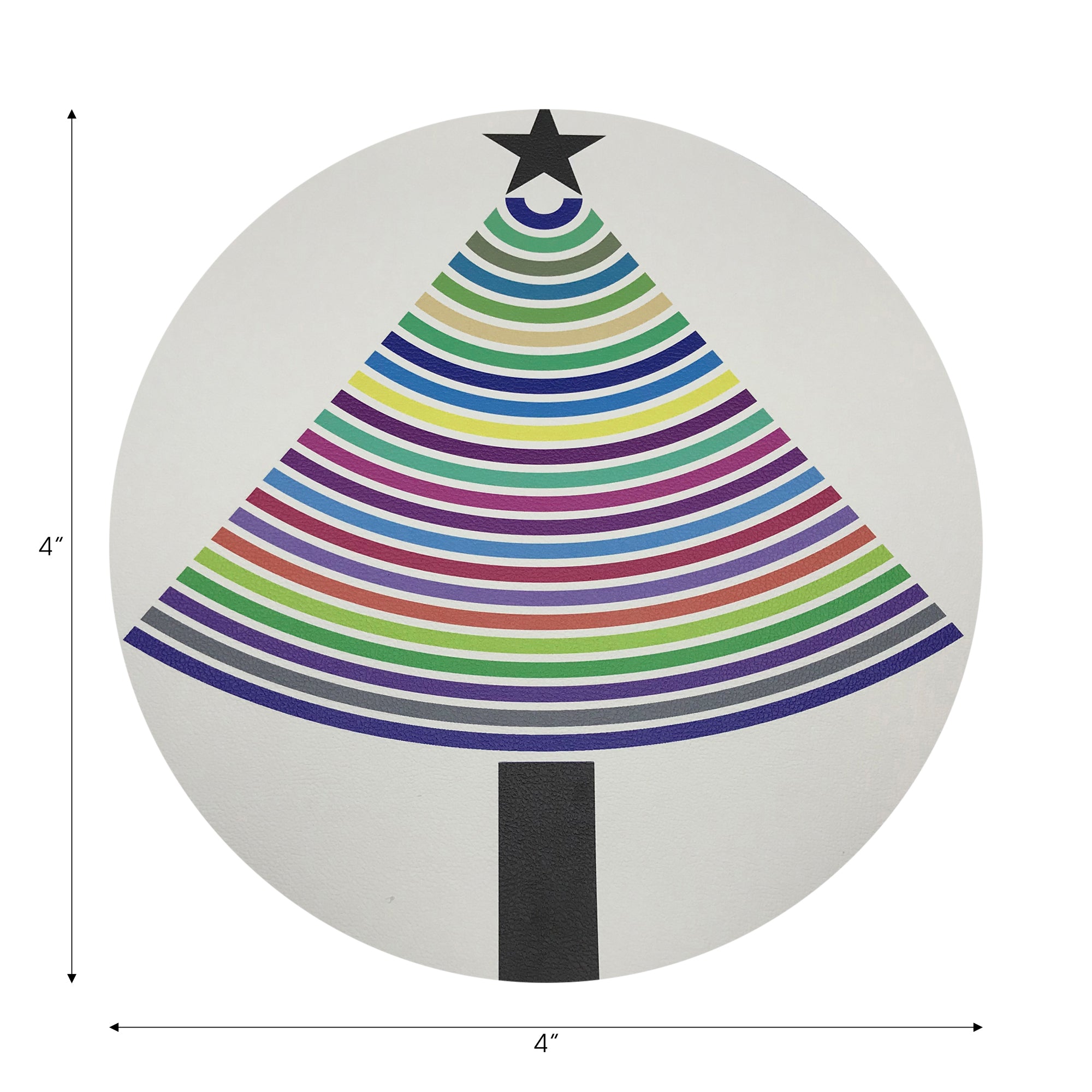 Christmas Tree Brights Vegan Leather Round Coasters