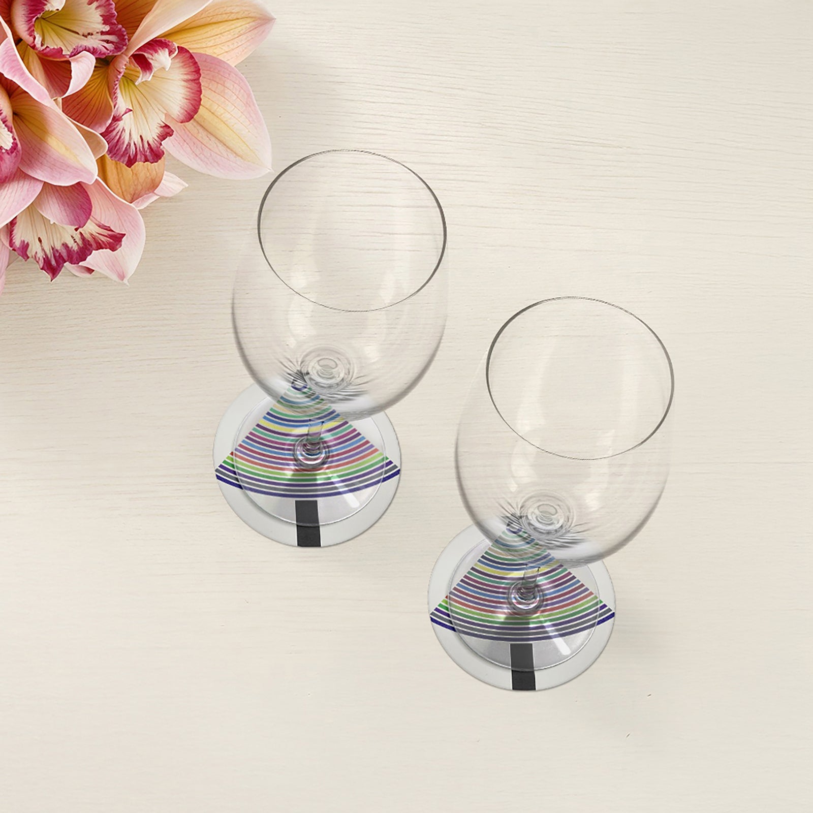 Christmas Tree Brights Vegan Leather Round Coasters