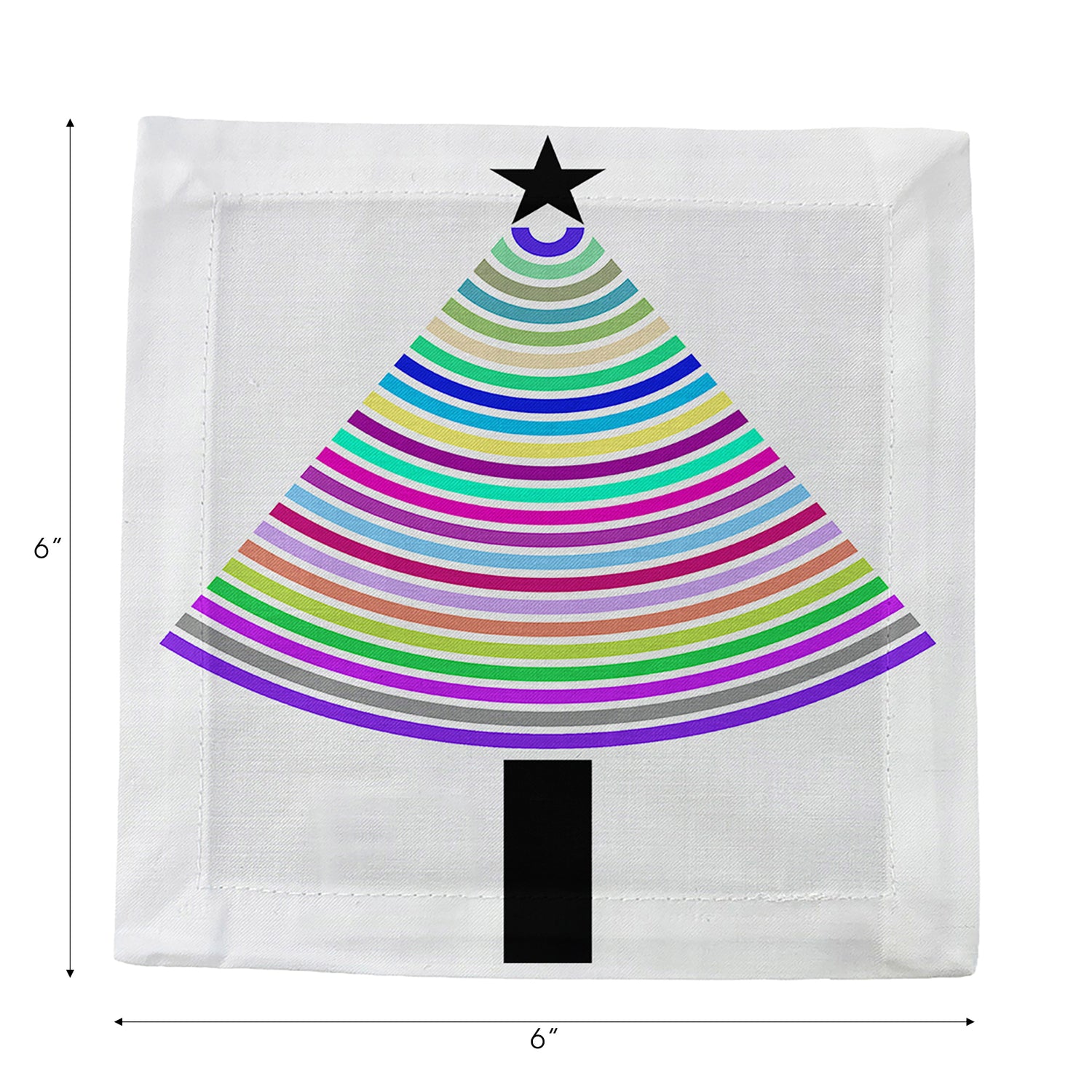 Christmas Tree Brights Cotton Sateen Cocktail Napkins