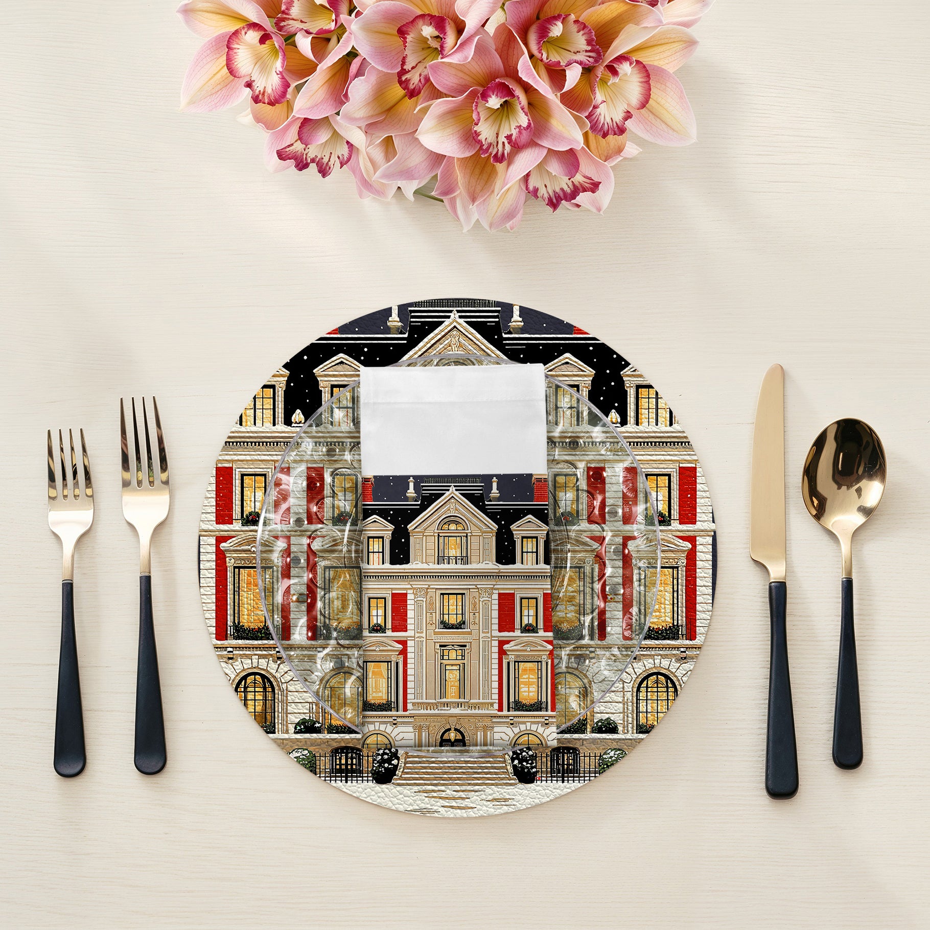 Christmas On Fifth Avenue Cotton Sateen Dinner Napkins