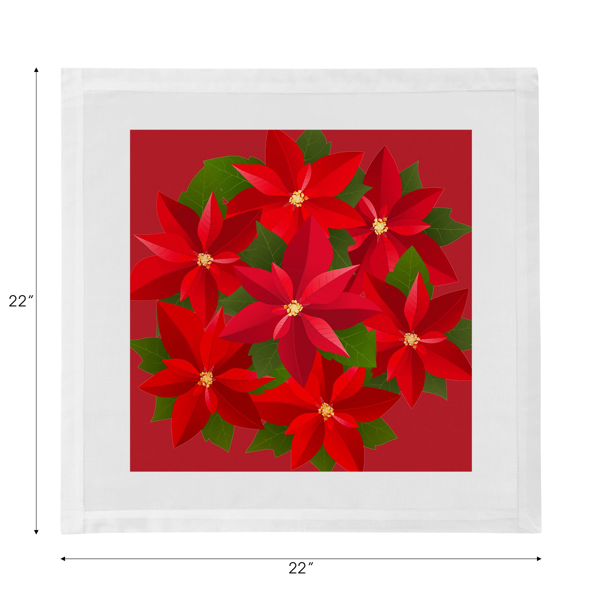 Christmas Poinsettia Cotton Sateen Dinner Napkins - nicolettemayer.com