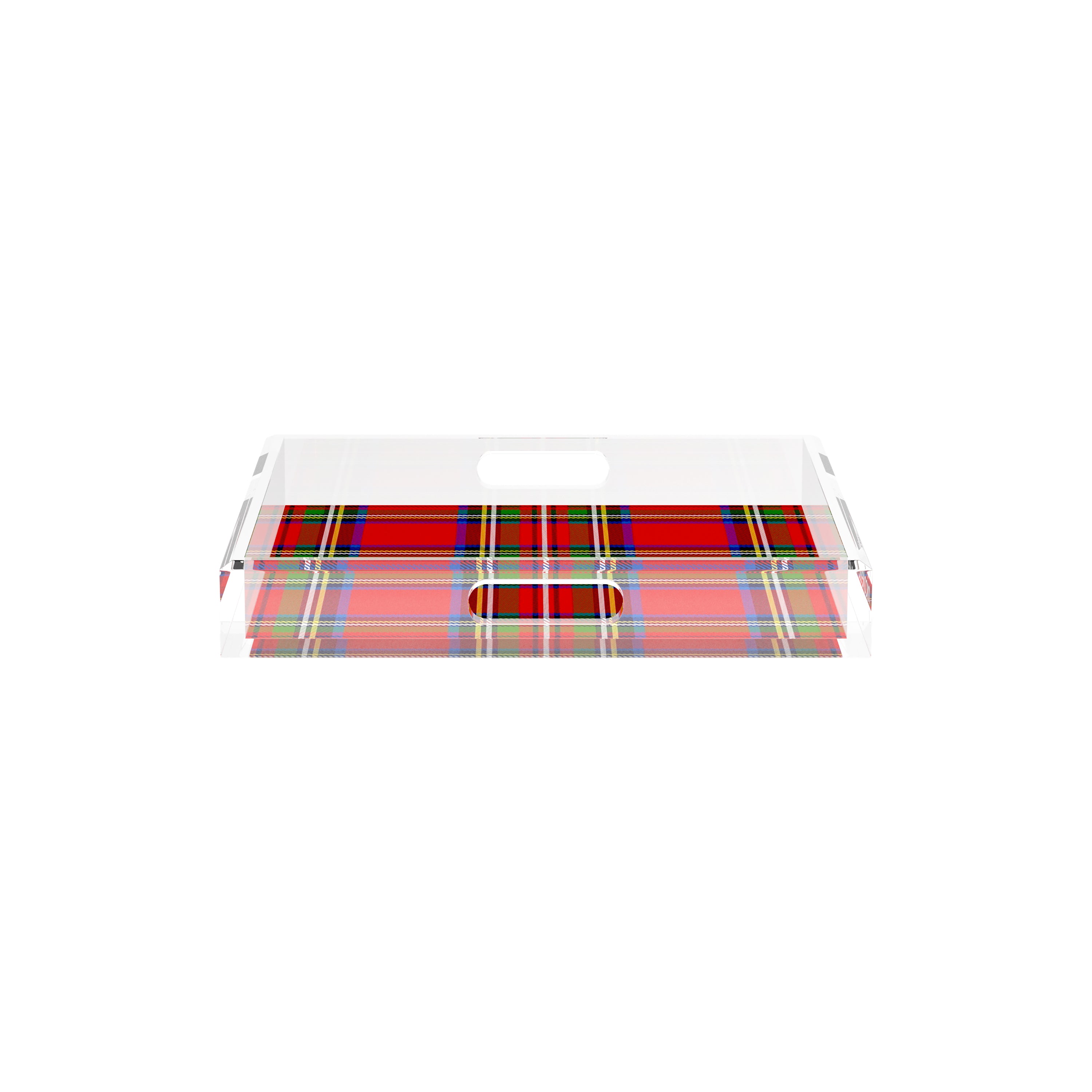 Christmas Tartan Red 12X12 Acrylic Tray - nicolettemayer.com
