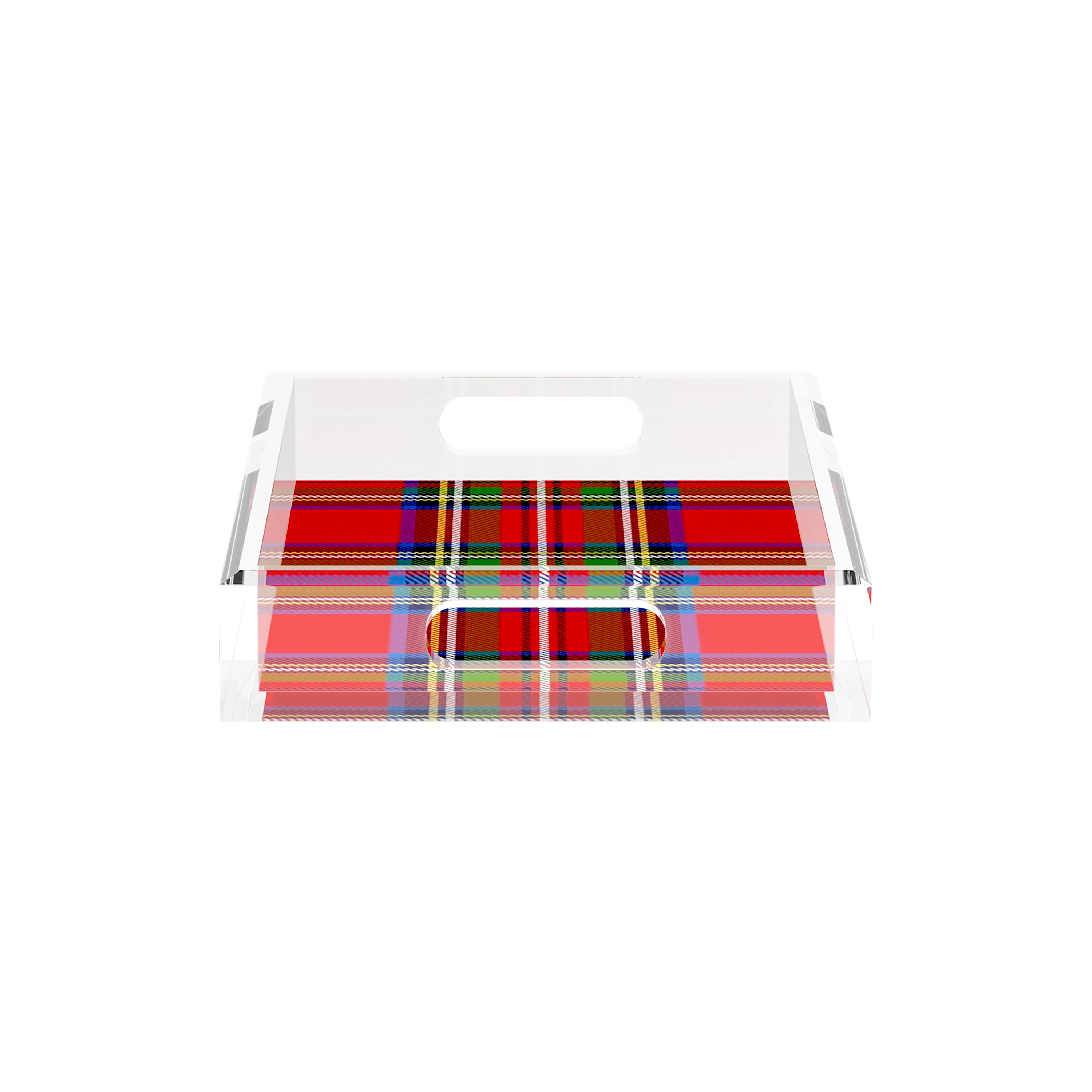 Christmas Tartan Red 12.5X7.75 Acrylic Tray - nicolettemayer.com