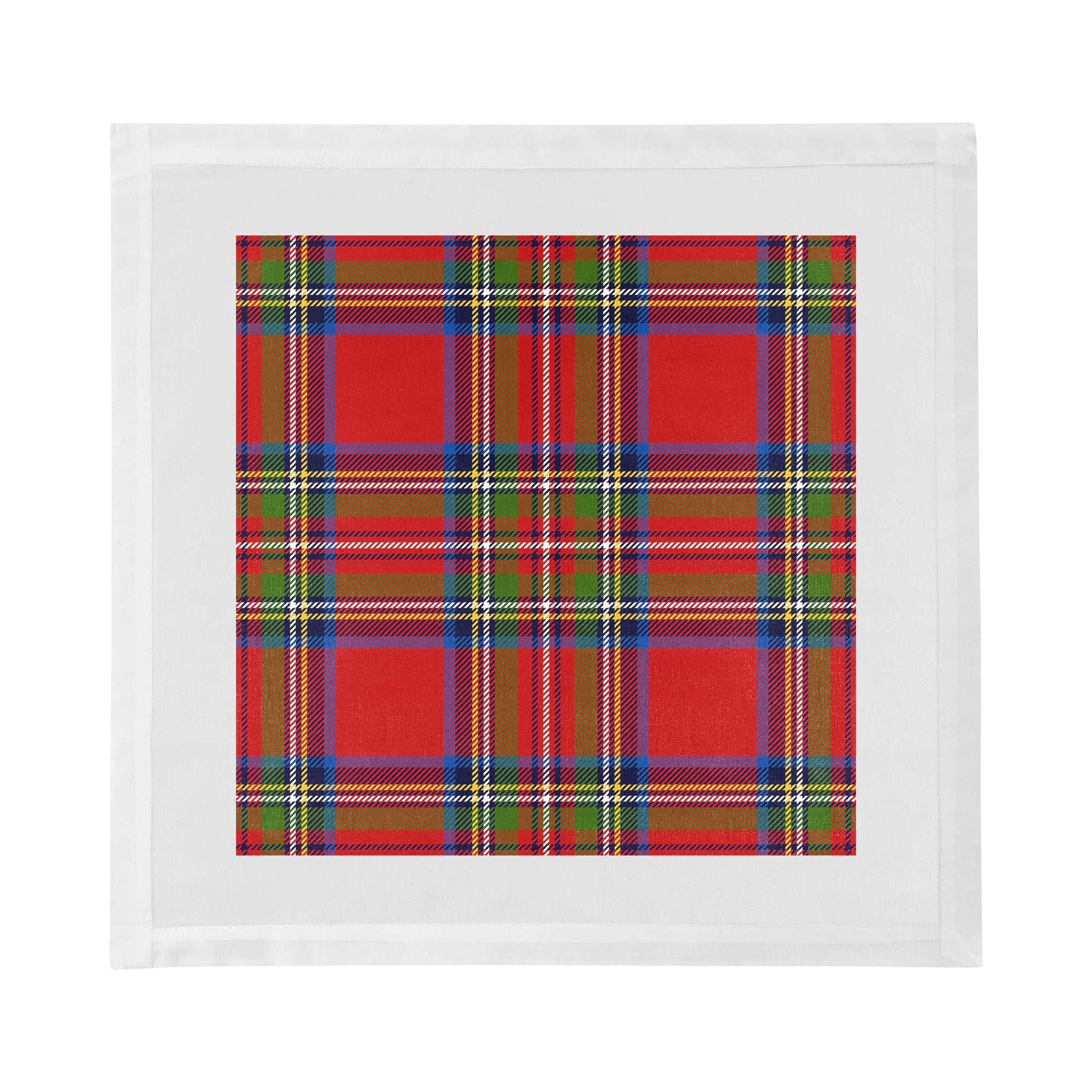 Christmas Tartan Red Cotton Sateen Dinner Napkins