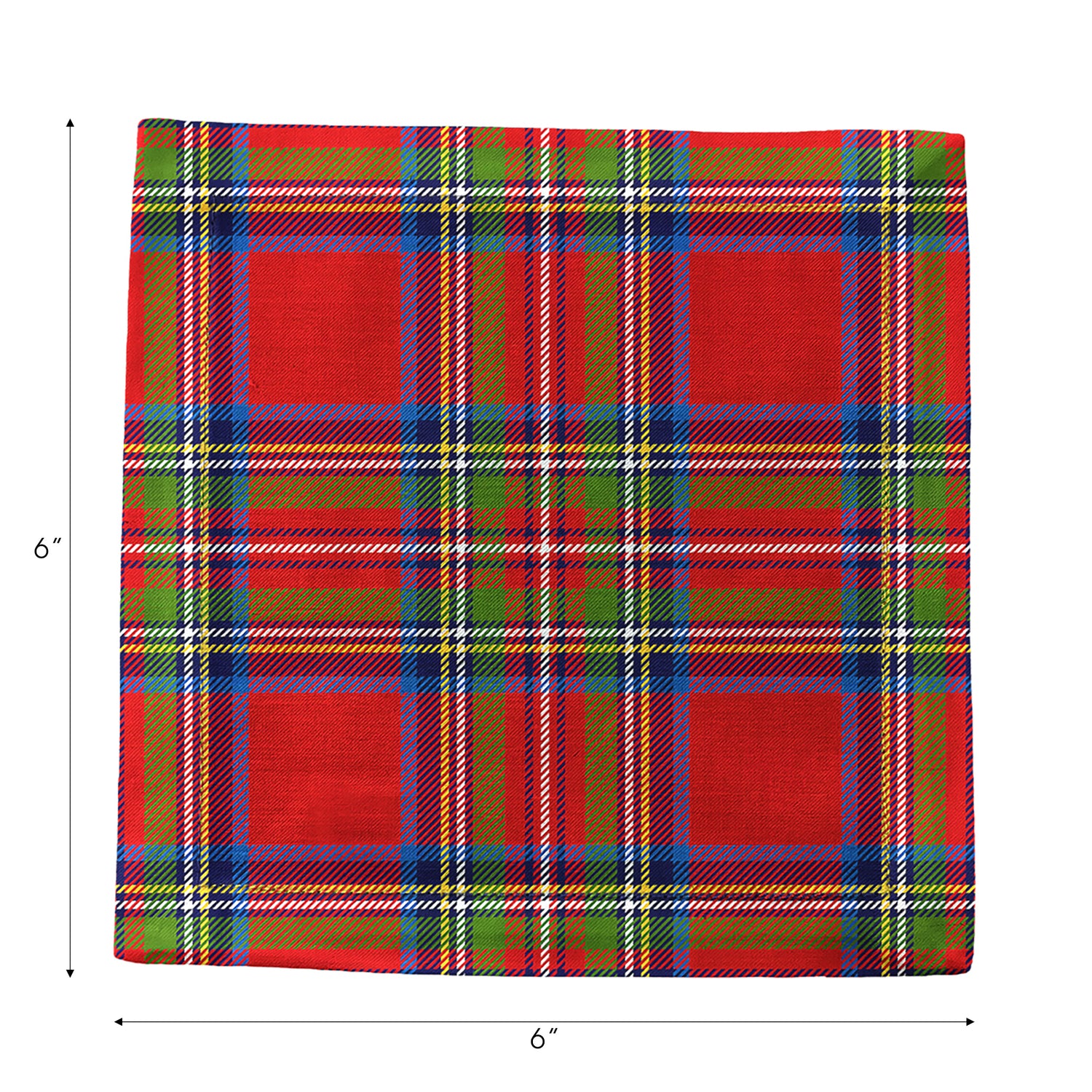 Christmas Tartan Red Cotton Sateen Cocktail Napkins