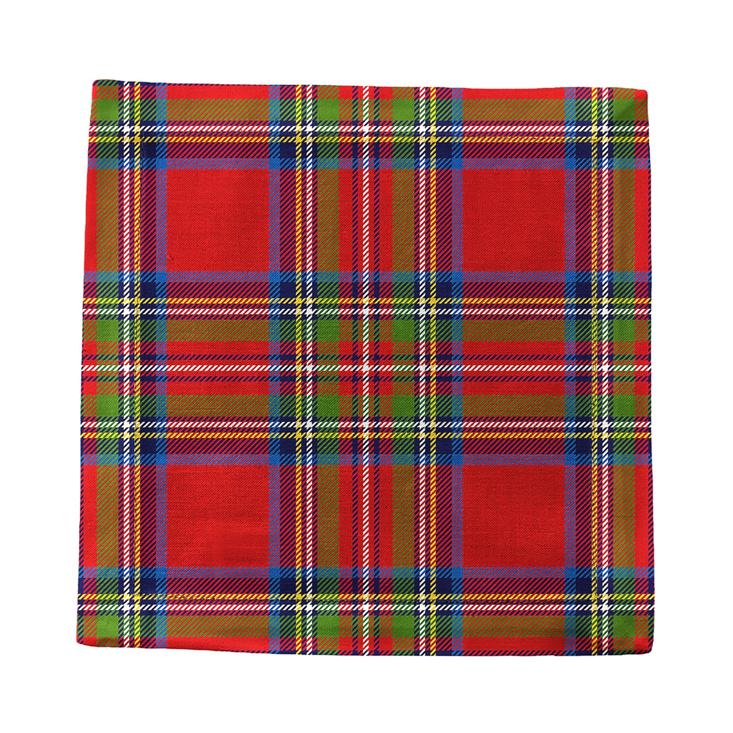 Christmas Tartan Red Cotton Sateen Cocktail Napkins