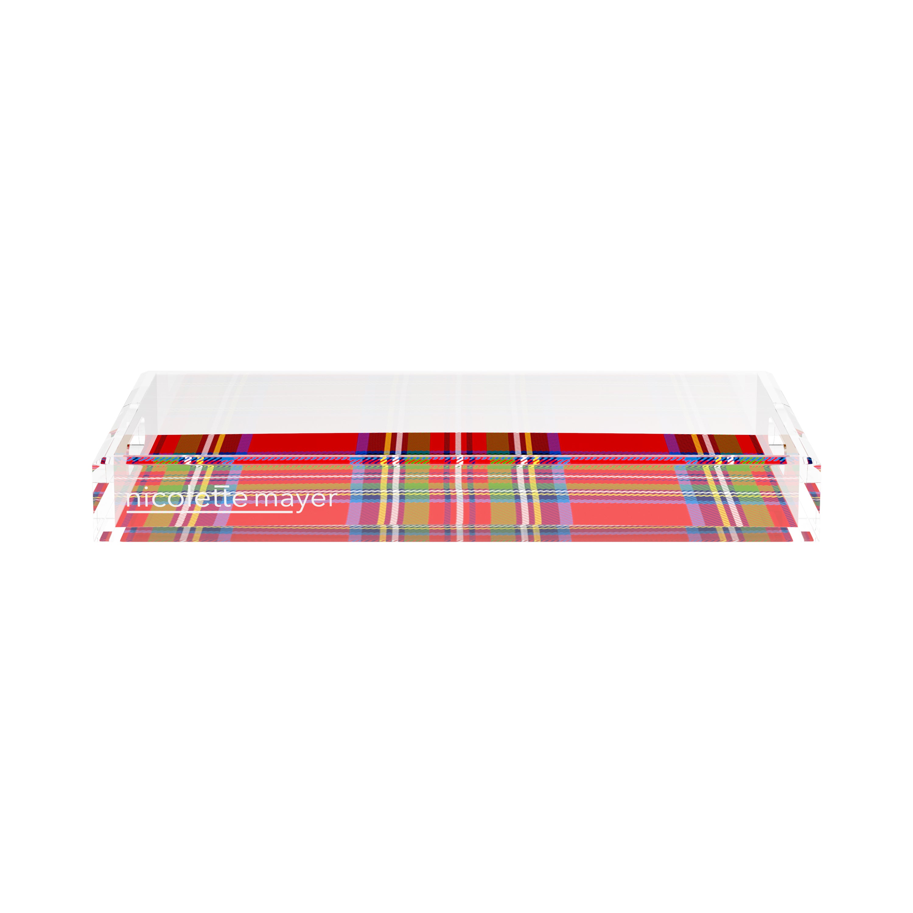 Christmas Tartan Red 17X10.5 Acrylic Tray - nicolettemayer.com