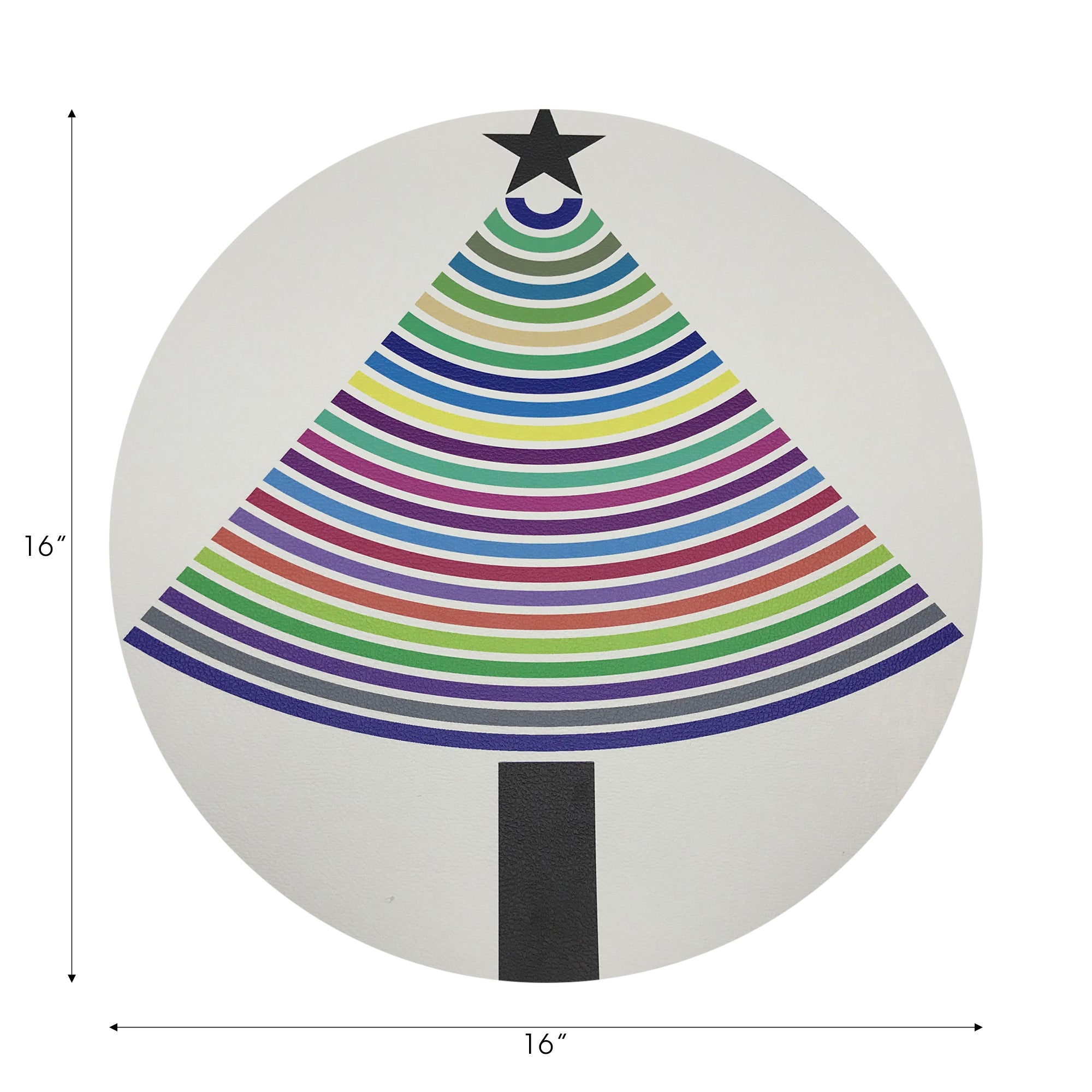 Sets de table ronds en galets de 40 cm, motif sapin de Noël lumineux