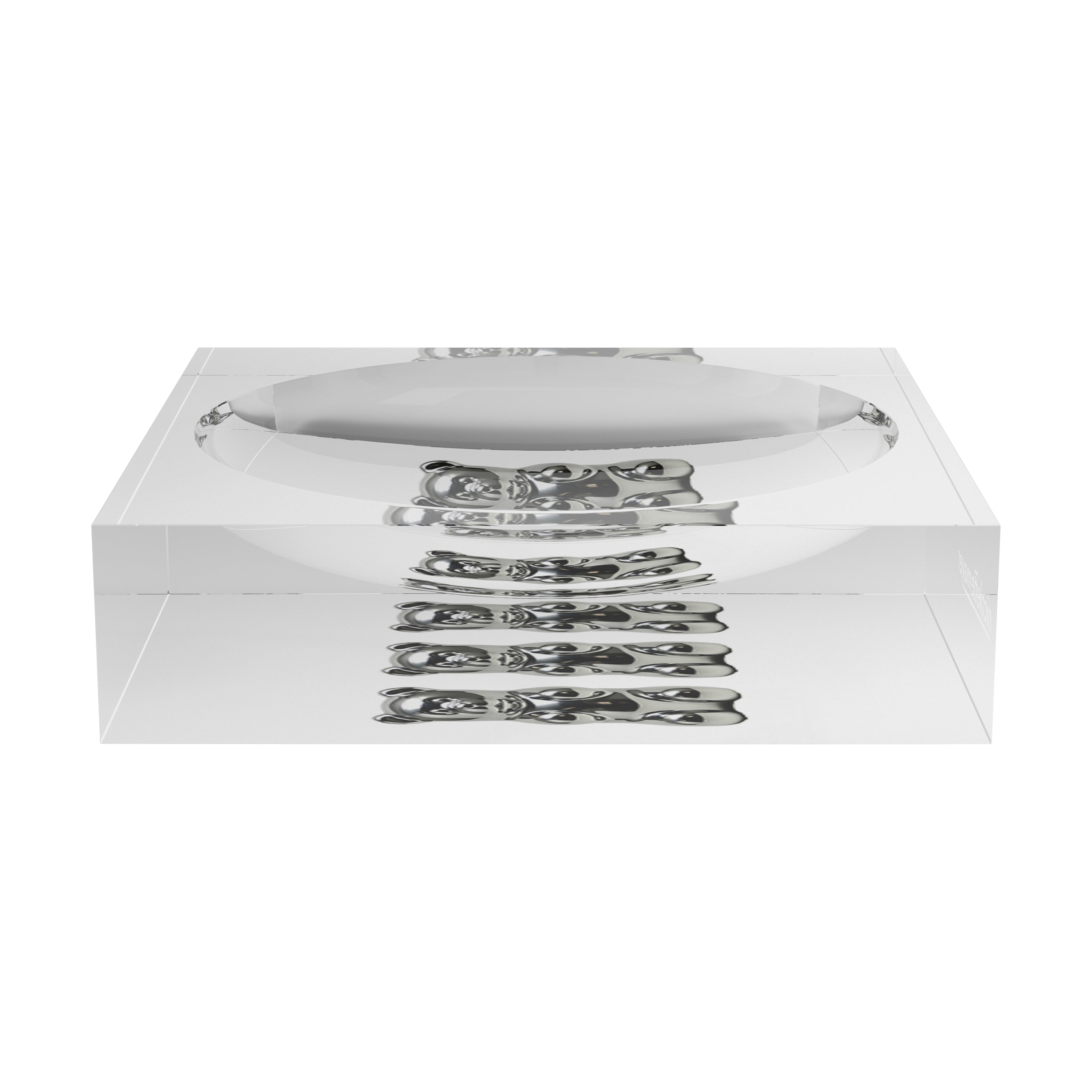 Chrome Bear White Acrylic Candy Catchall Dish