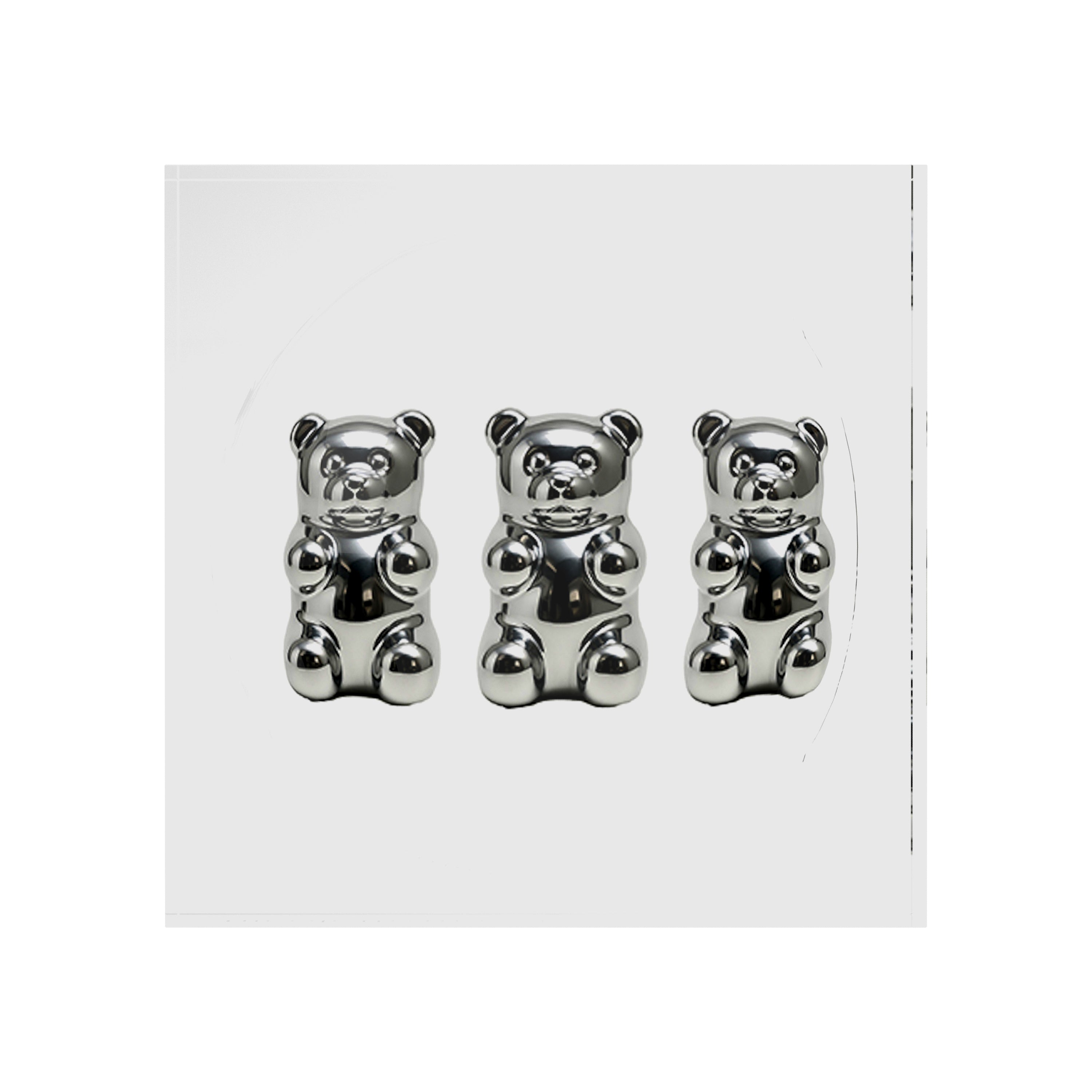 Chrome Bear White Acrylic Candy Catchall Dish